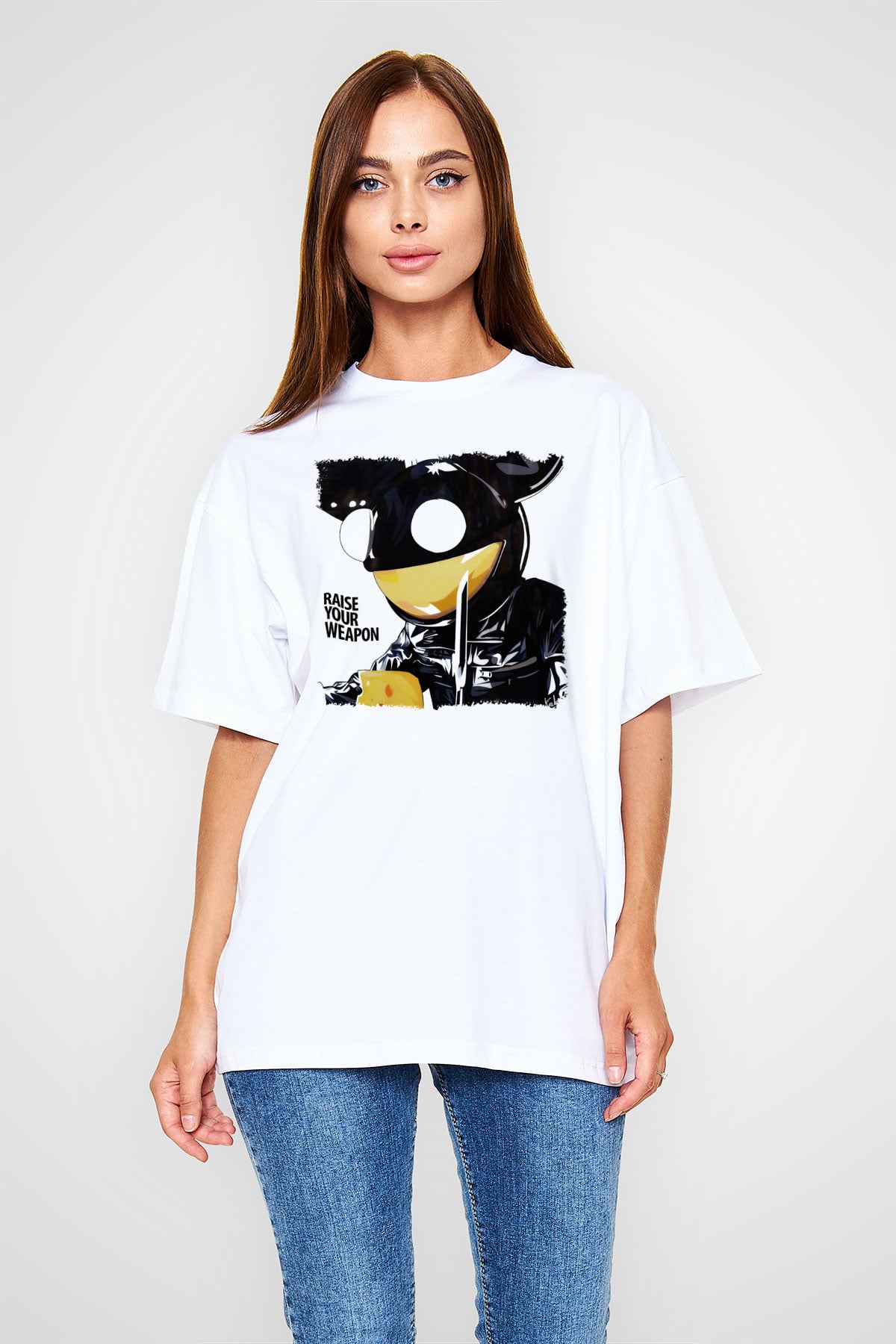 Deadmau5 Beyaz Unisex Oversize Tişört T-Shirt