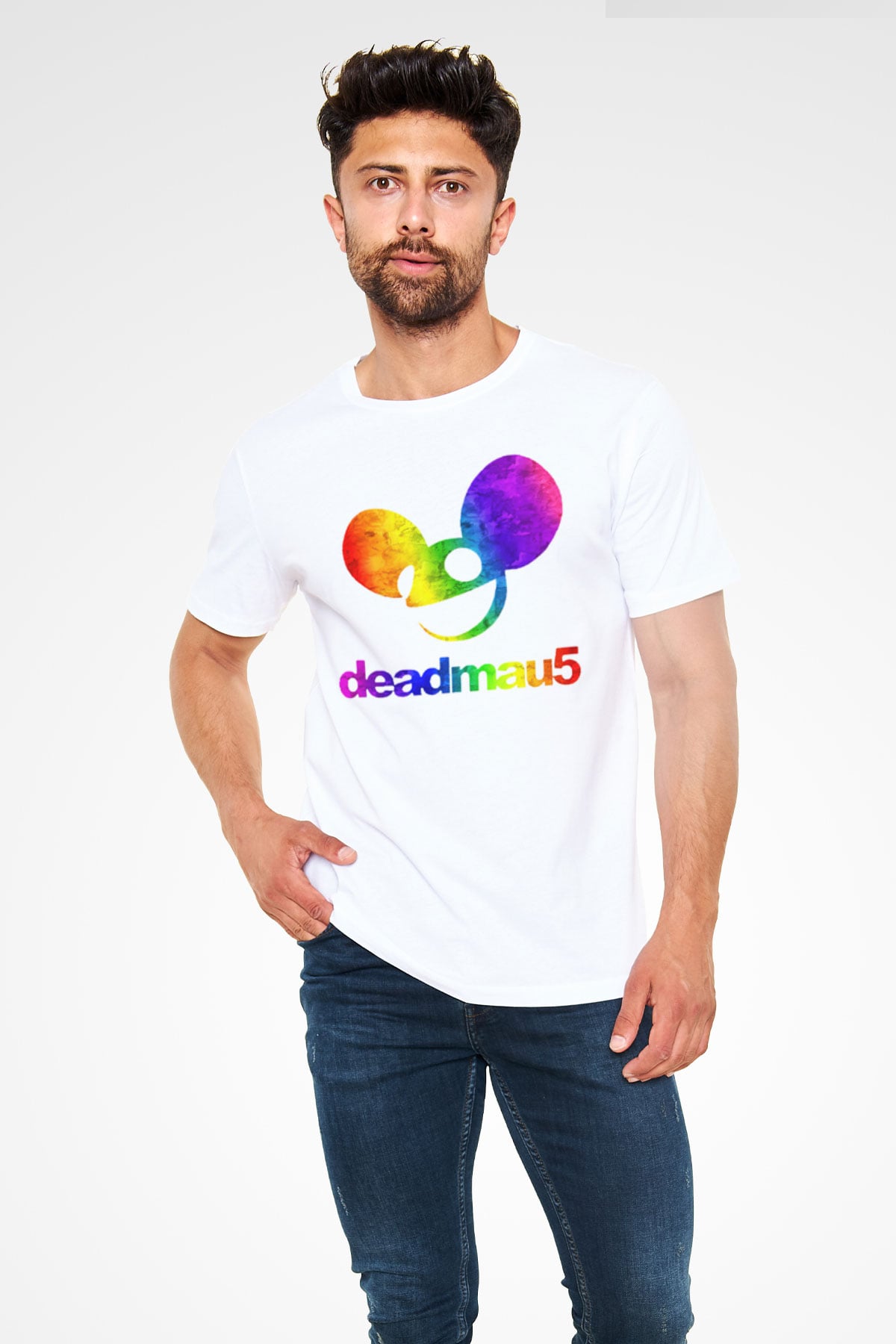 Deadmau5 Beyaz Unisex Tişört T-Shirt - TişörtFabrikası