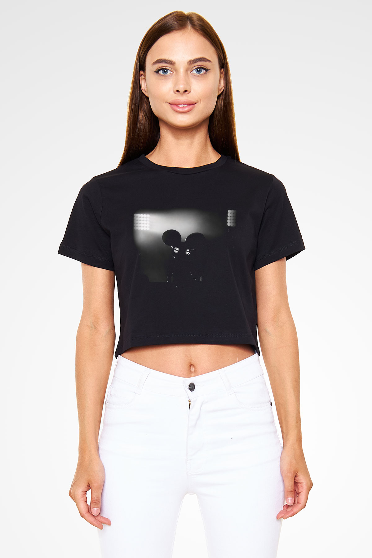 Deadmau5 Siyah Crop Top Tişört