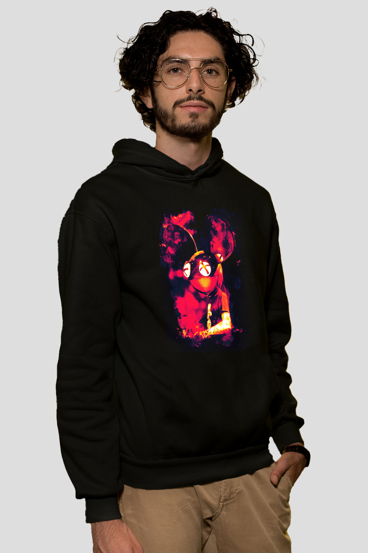 Deadmau5 Siyah Unisex Kapüşonlu Sweatshirt