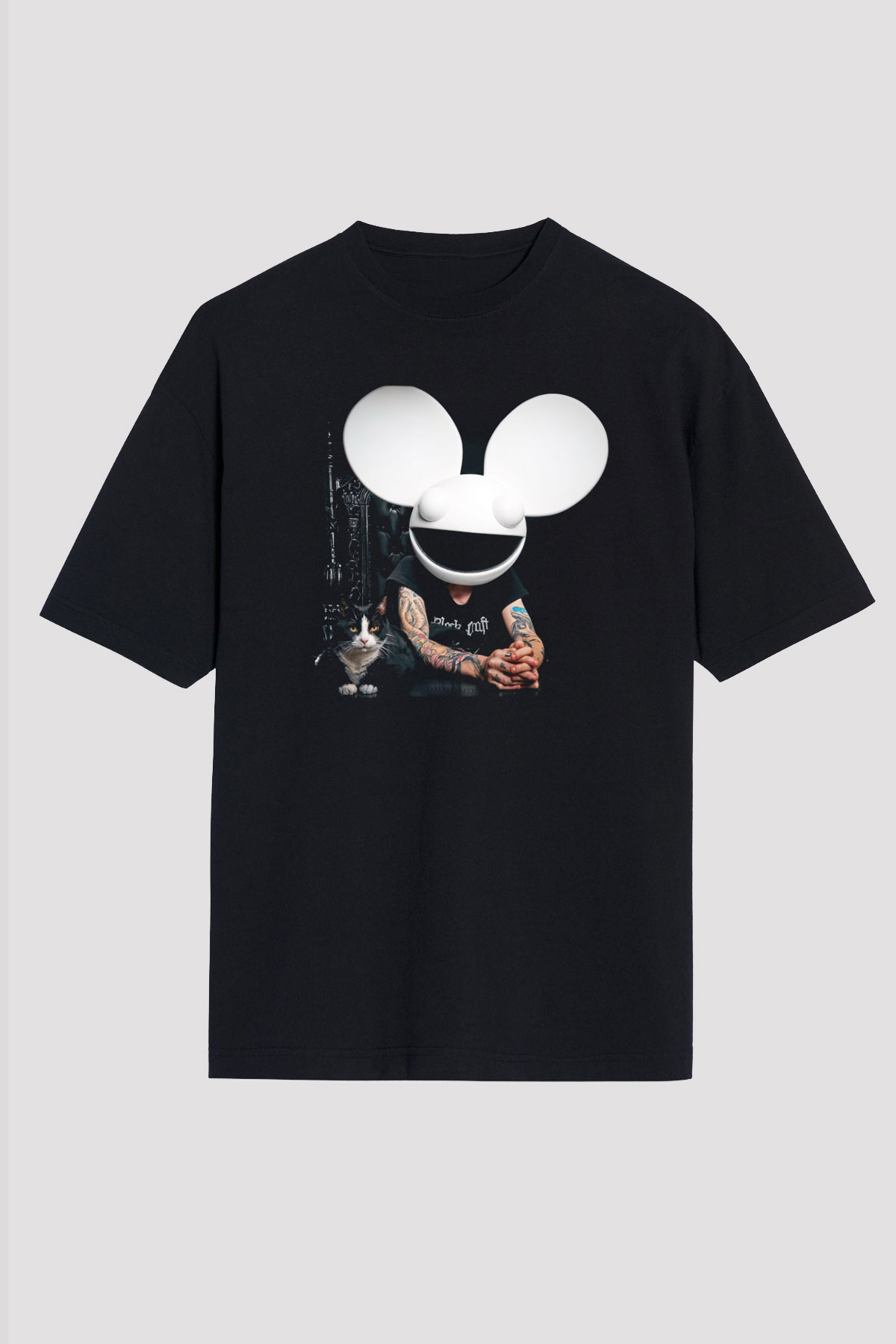 Deadmau5 Siyah Unisex Oversize Tişört T-Shirt