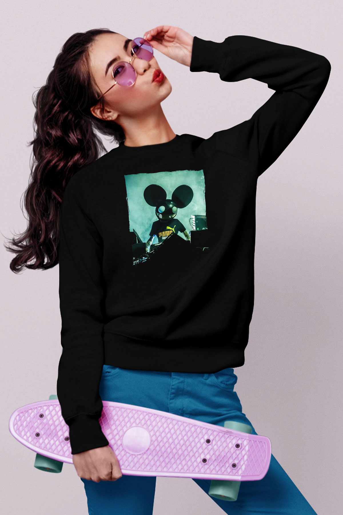 Deadmau5 Siyah Unisex Sweatshirt