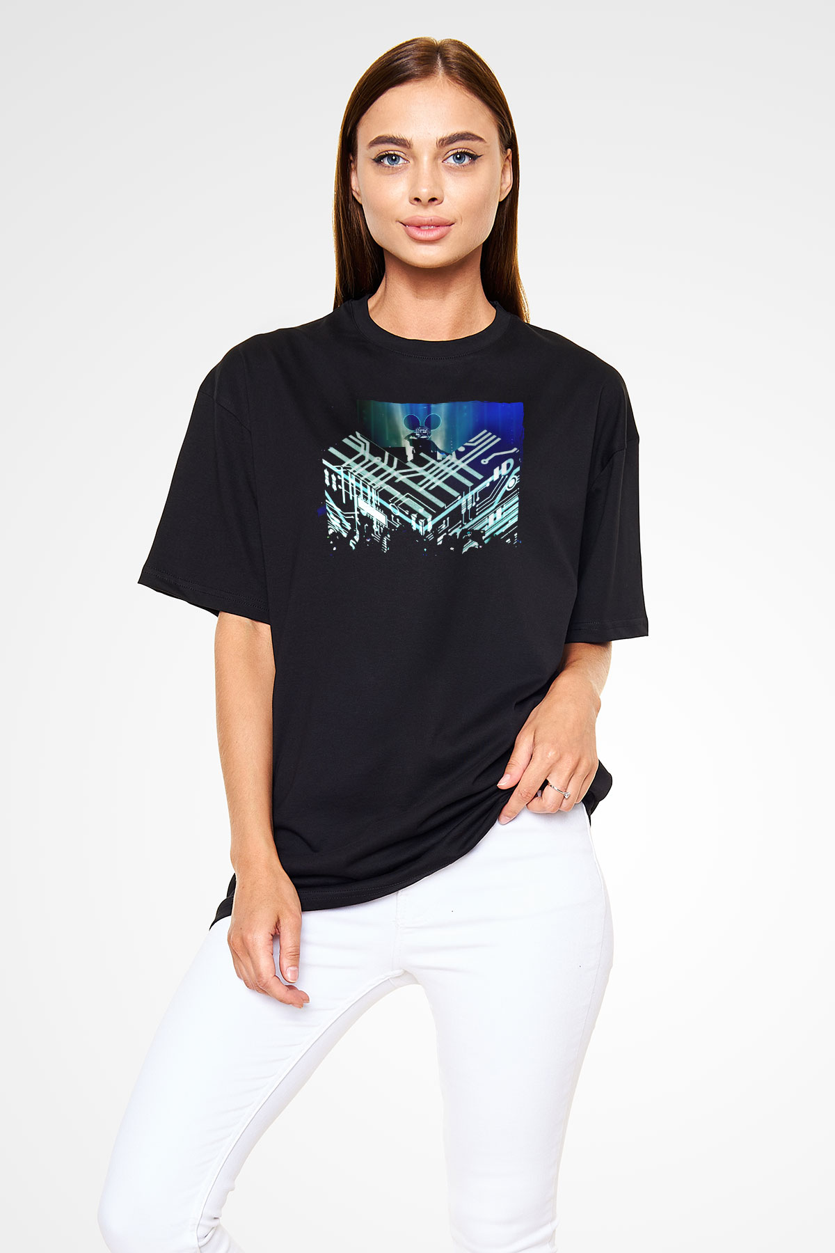 Deadmau5 Siyah Oversize Tişört Oversize T-shirt - TişörtFabrikası