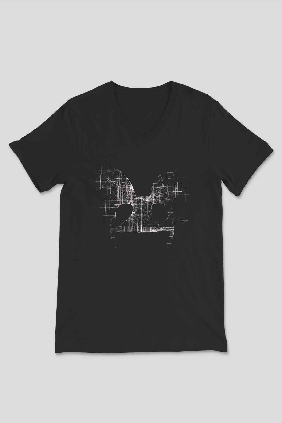 Deadmau5 Siyah Unisex V Yaka Tişört
