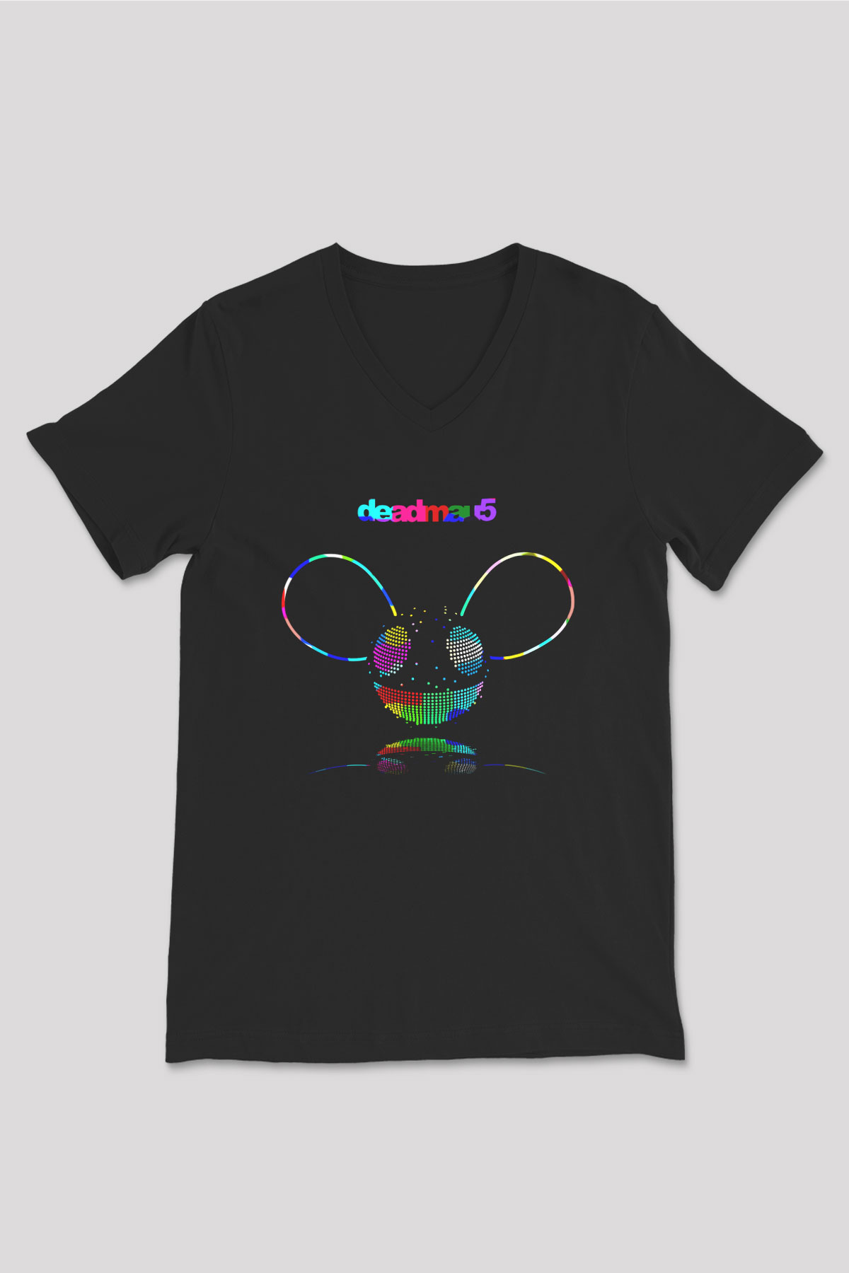 Deadmau5 Siyah Unisex V Yaka Tişört T-Shirt