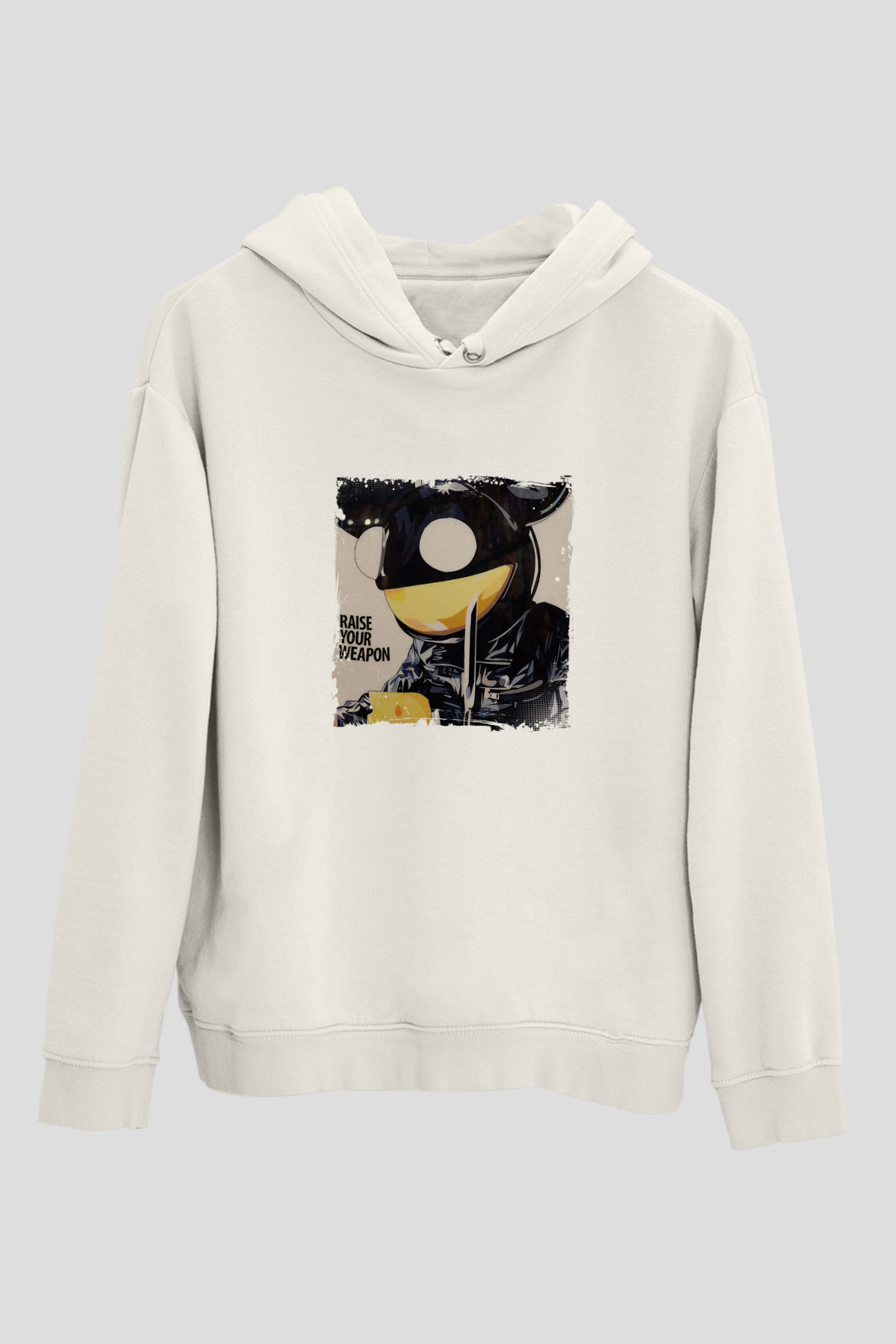 Deadmau5Baskılı Beyaz Hoodie