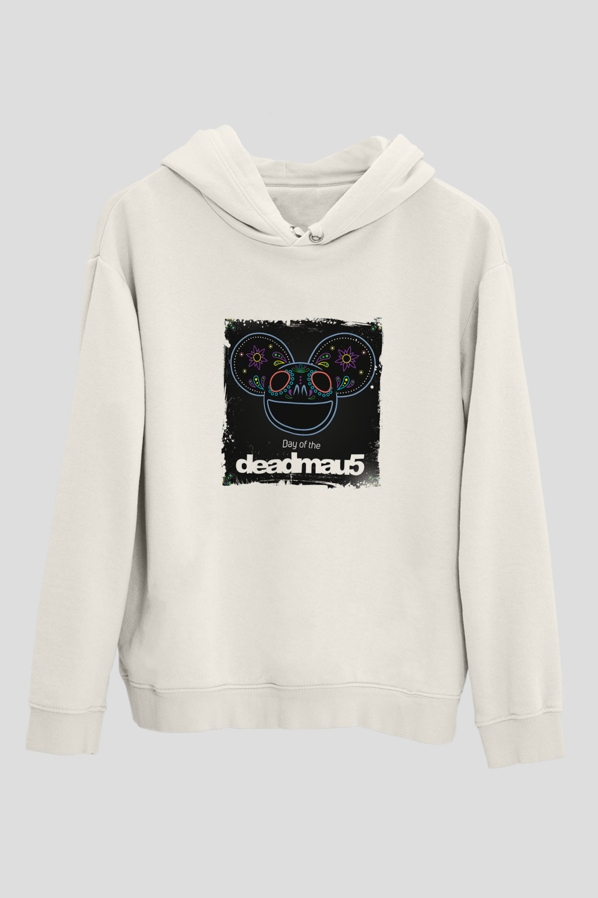Deadmau5Baskılı Beyaz Hoodie