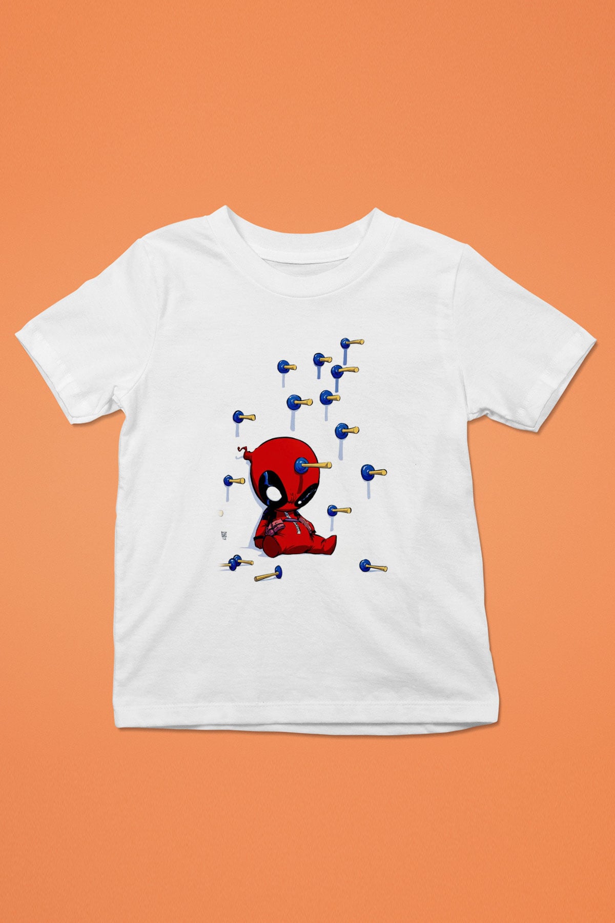 Deadpool Baskılı Unisex Beyaz  Çocuk Tişört