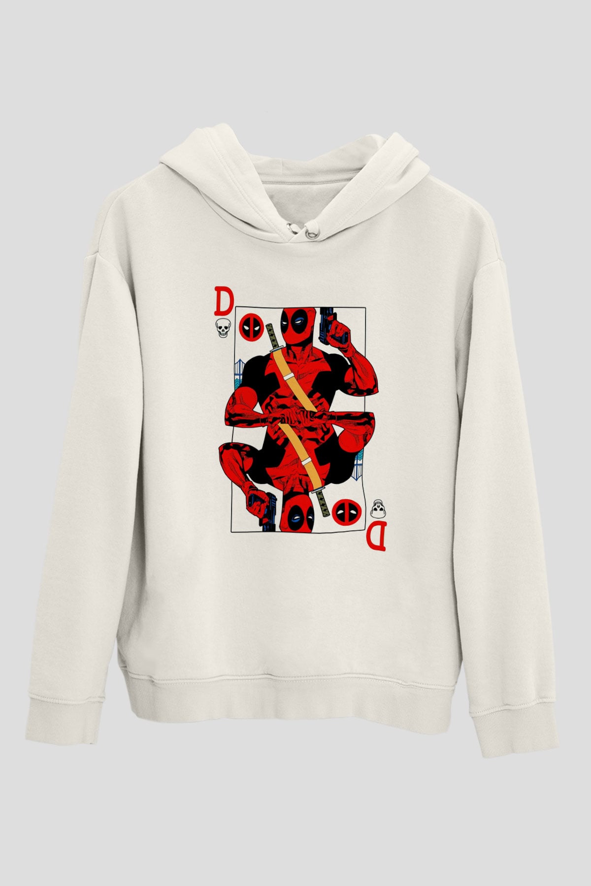 Deadpool KartıBeyaz  Unisex Hoodie