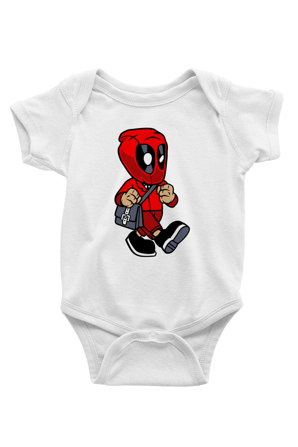 Deadpool Worker Baskılı Unisex Beyaz Bebek Body - Zıbın