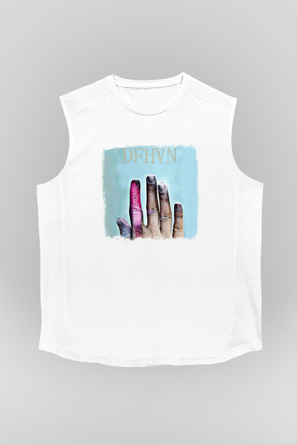 Deafheaven Baskılı Unisex Beyaz Kolsuz Tişört
