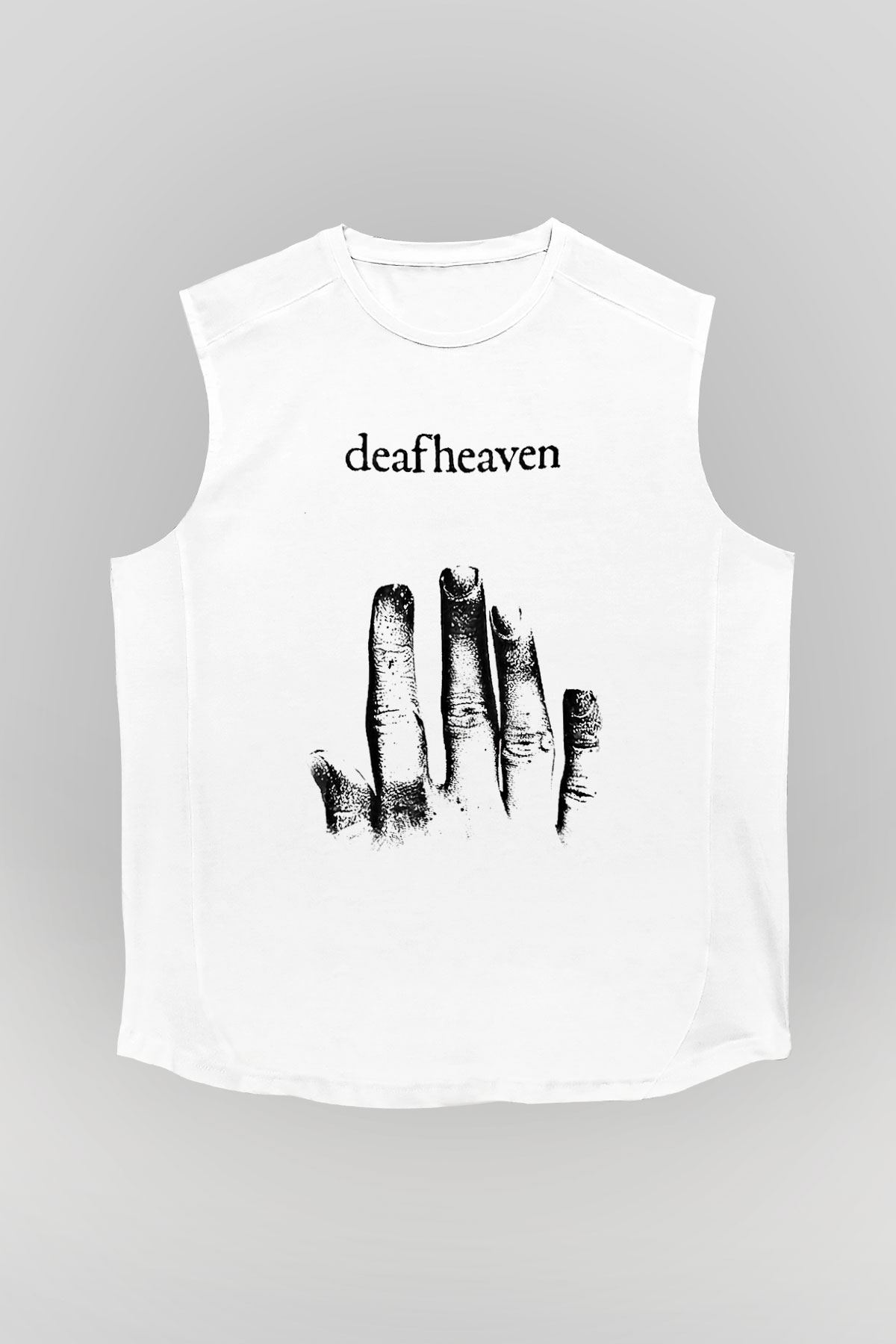 Deafheaven Baskılı Unisex Beyaz Kolsuz Tişört