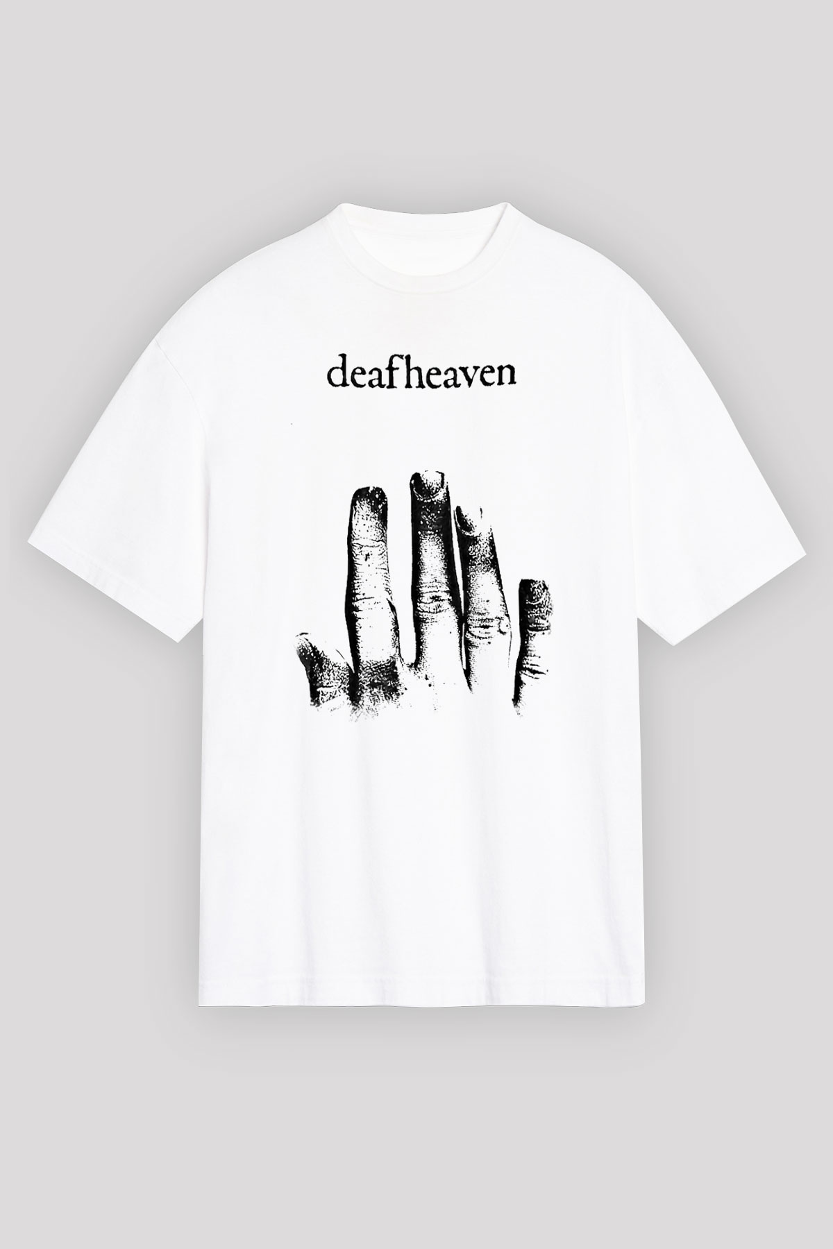 Deafheaven Baskılı Unisex Beyaz Oversize Tişört