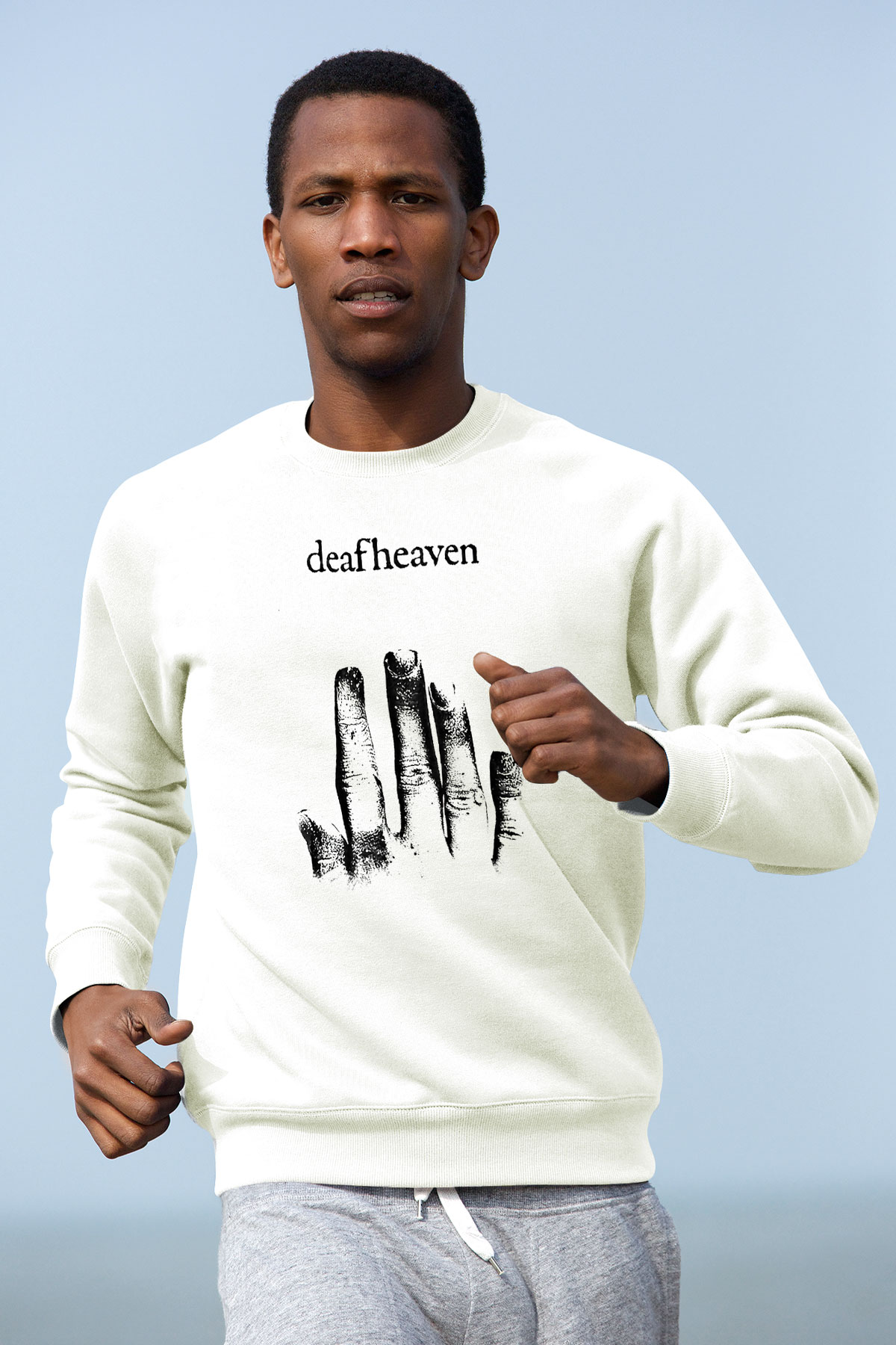Deafheaven Baskılı Unisex Beyaz Sweatshirt