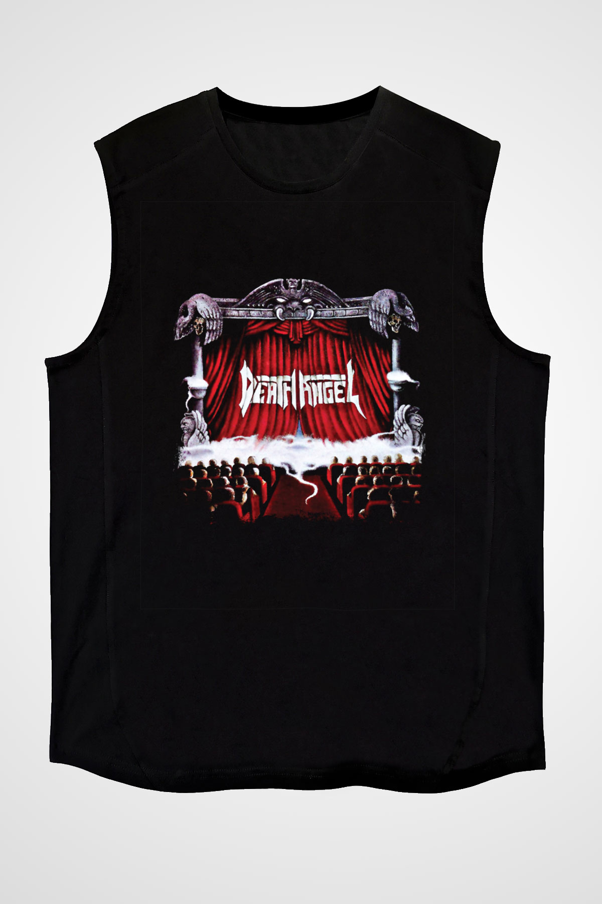 Death Angel Baskılı Unisex Siyah Kolsuz Tişört