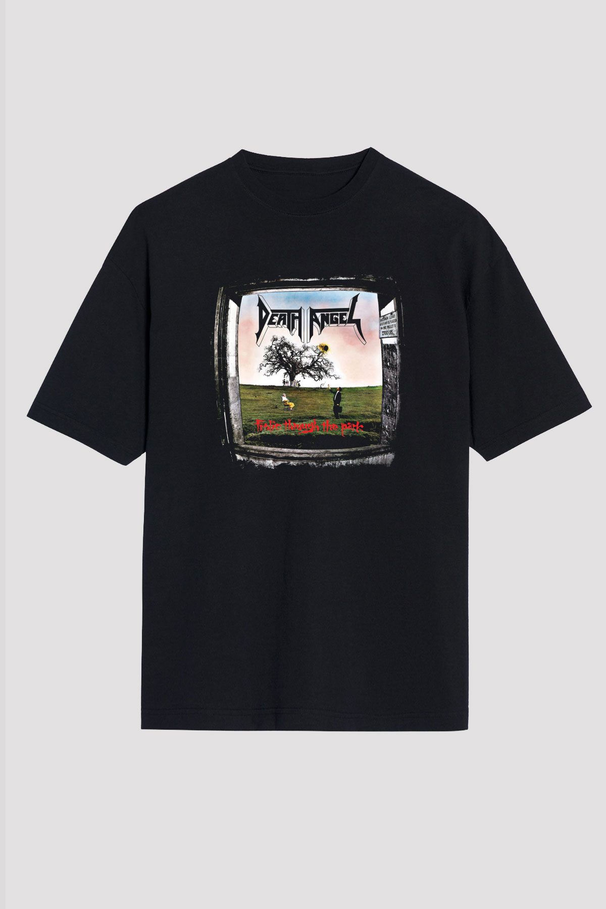 Death Angel Baskılı Unisex Siyah Oversize Tişört