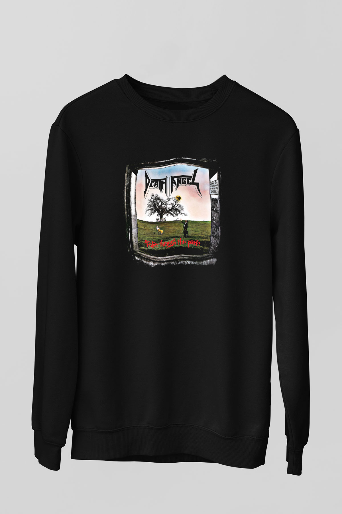 Death Angel Baskılı Unisex Siyah Sweatshirt