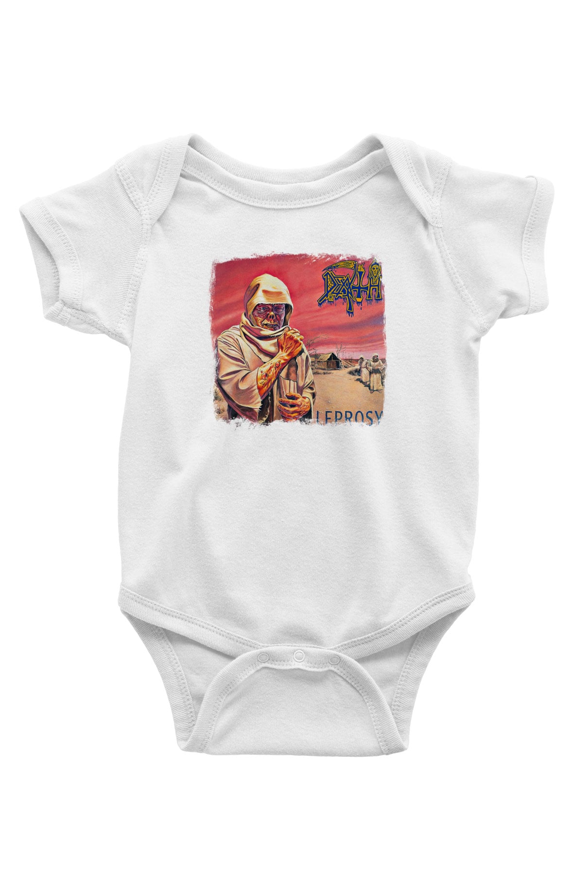Death Baskılı Unisex Beyaz Bebek Body - Zıbın