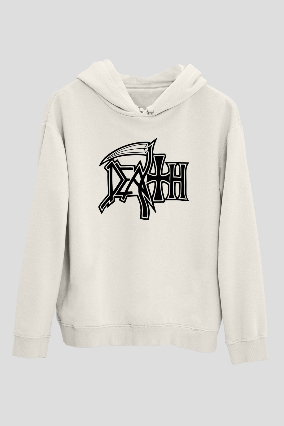 Death Beyaz Unisex Kapşonlu Sweatshirt