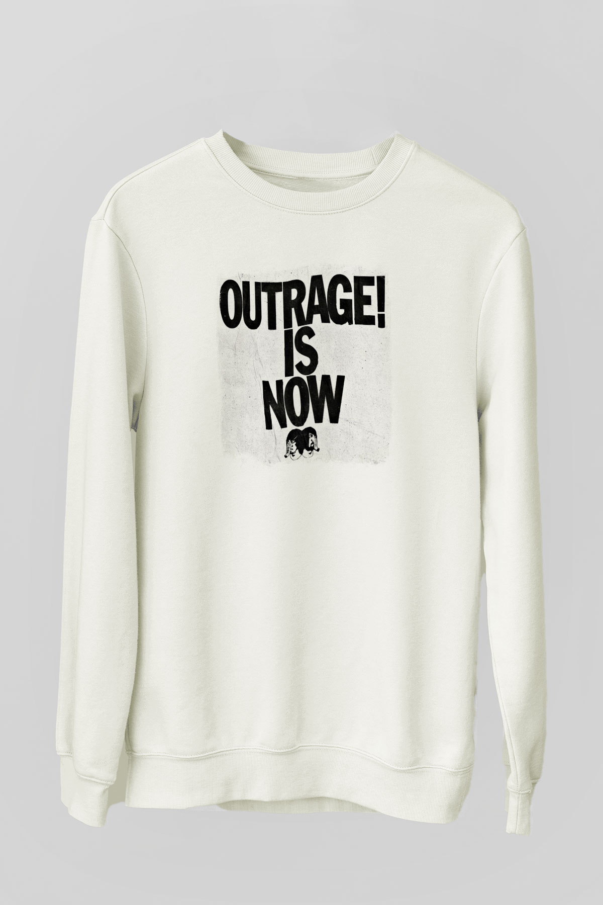 Death from Above Baskılı Unisex Beyaz Sweatshirt