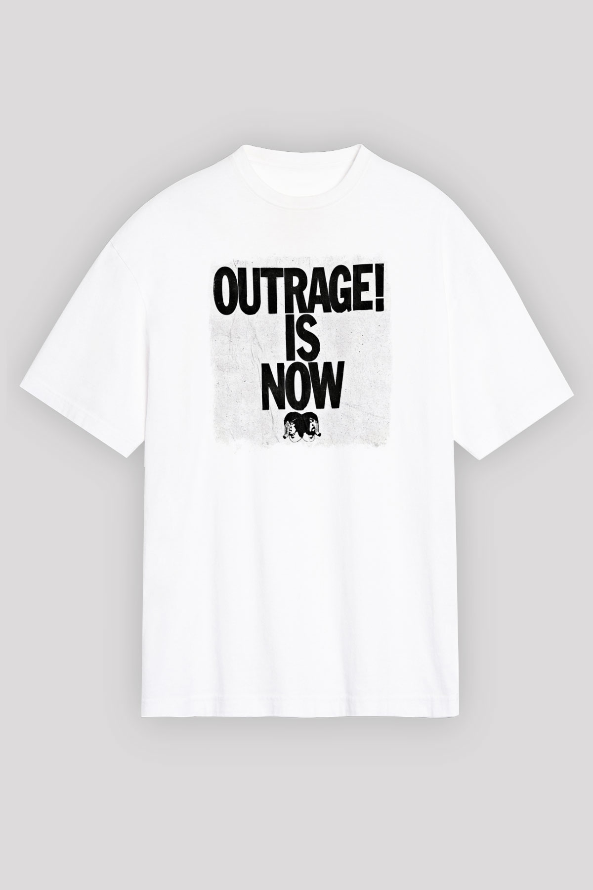 Death from Above Baskılı Unisex Beyaz Oversize Tişört