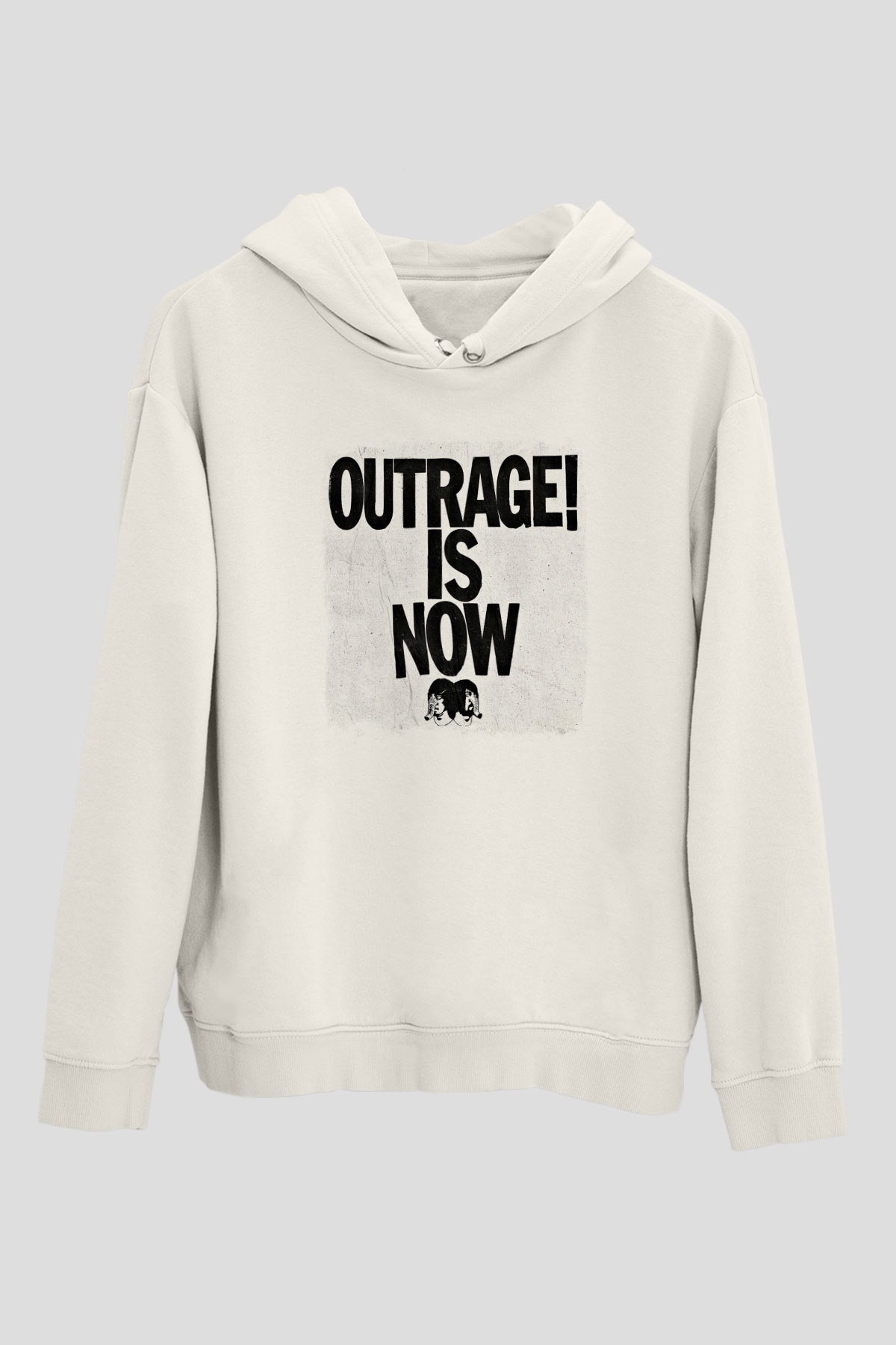 Death from Above Baskılı Unisex Beyaz Hoodie