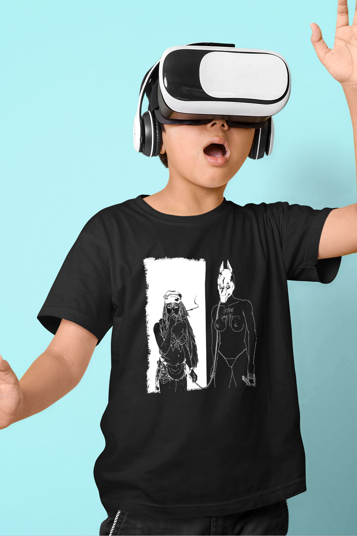 Death Grips Baskılı Unisex Siyah Çocuk Tişört - Tshirt