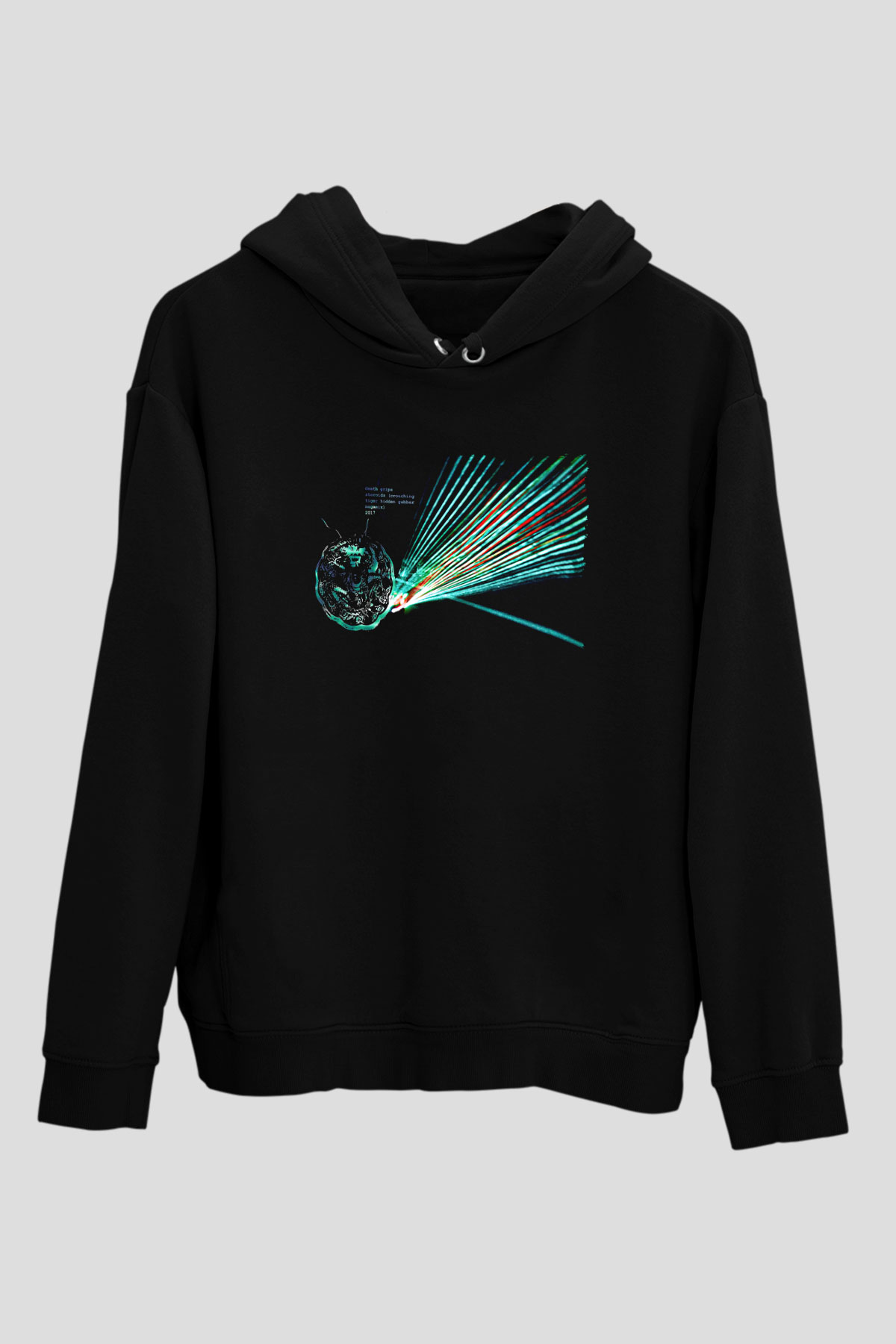 Death Grips Baskılı Unisex Siyah Hoodie