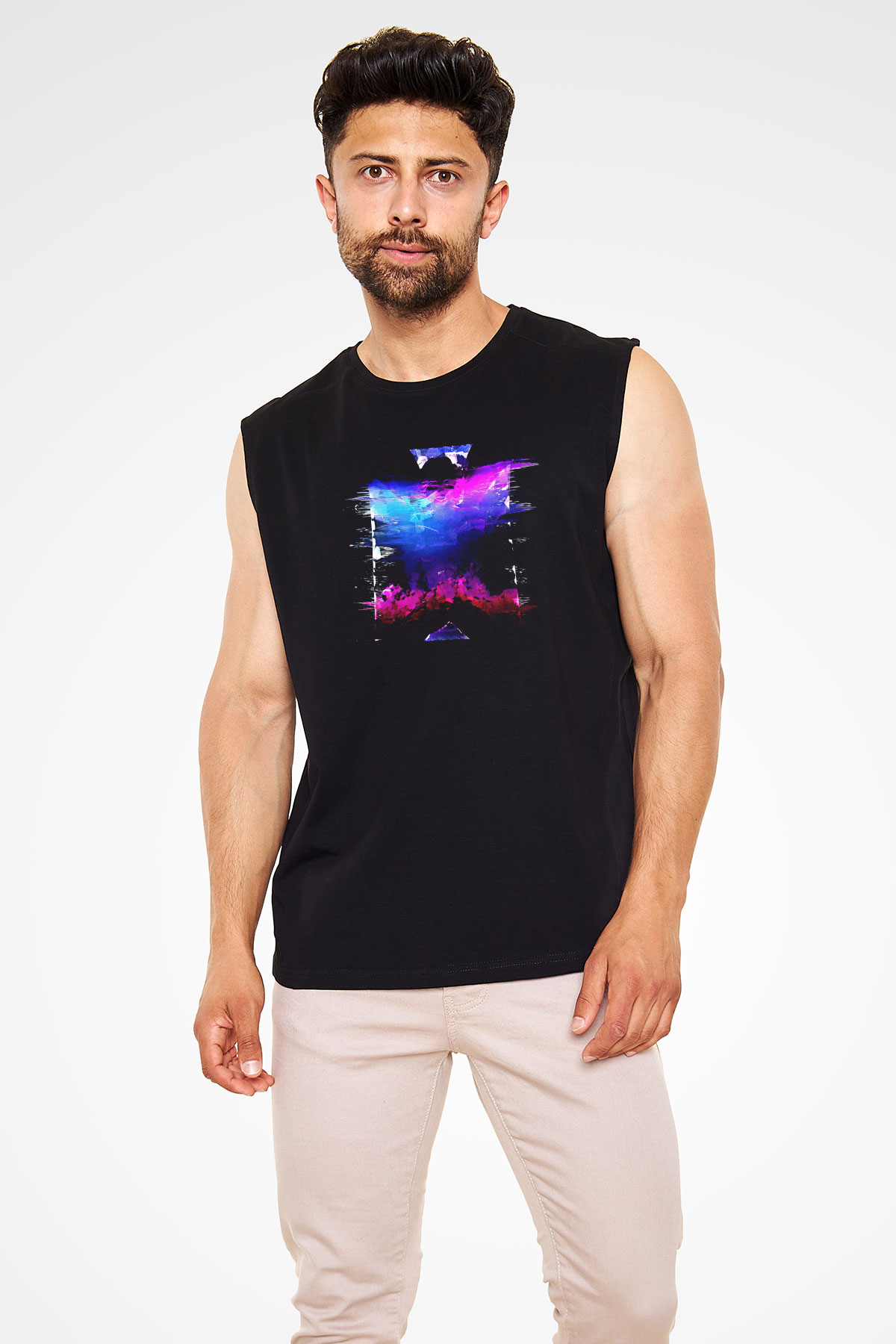 Death Grips Baskılı Unisex Siyah Kolsuz Tişört - Tshirt