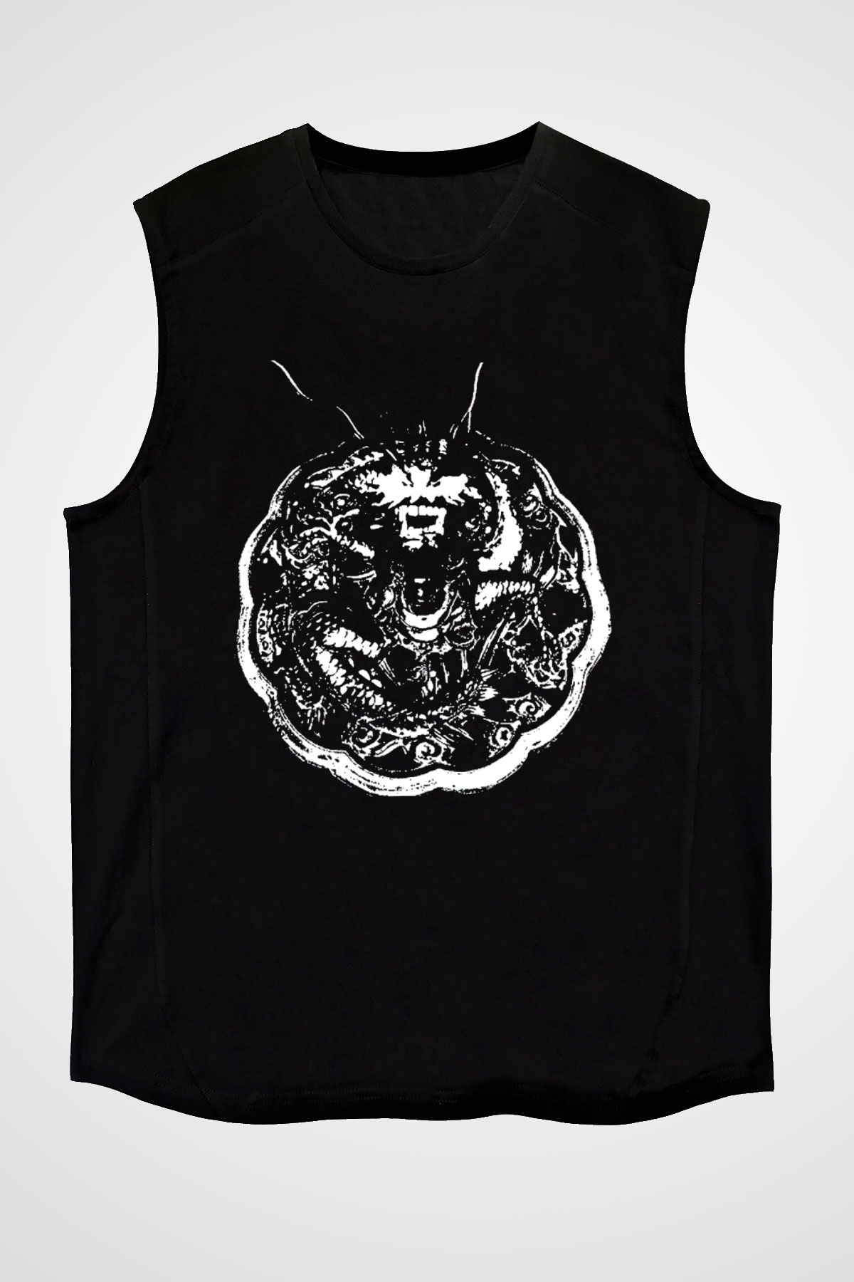 Death Grips Baskılı Unisex Siyah Kolsuz Tişört - Tshirt