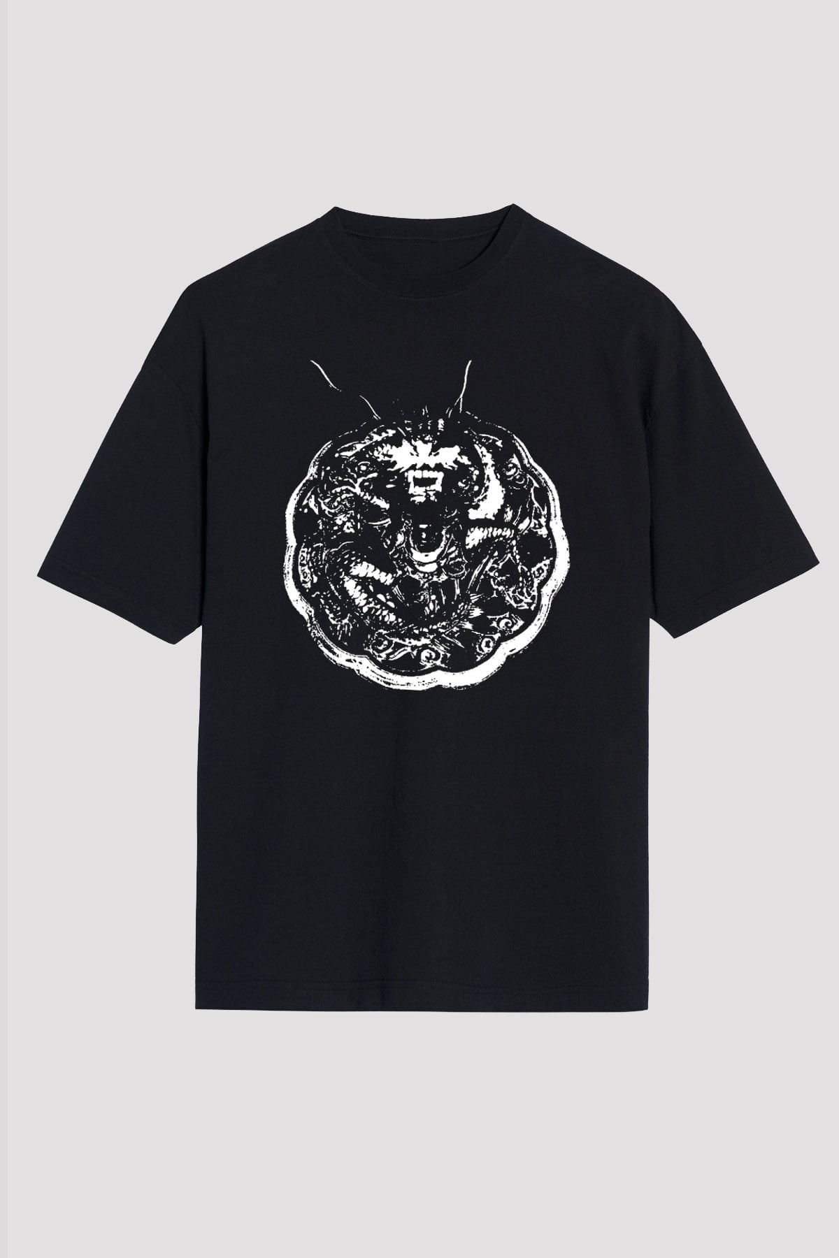 Death Grips Baskılı Unisex Siyah Oversize Tişört - Tshirt