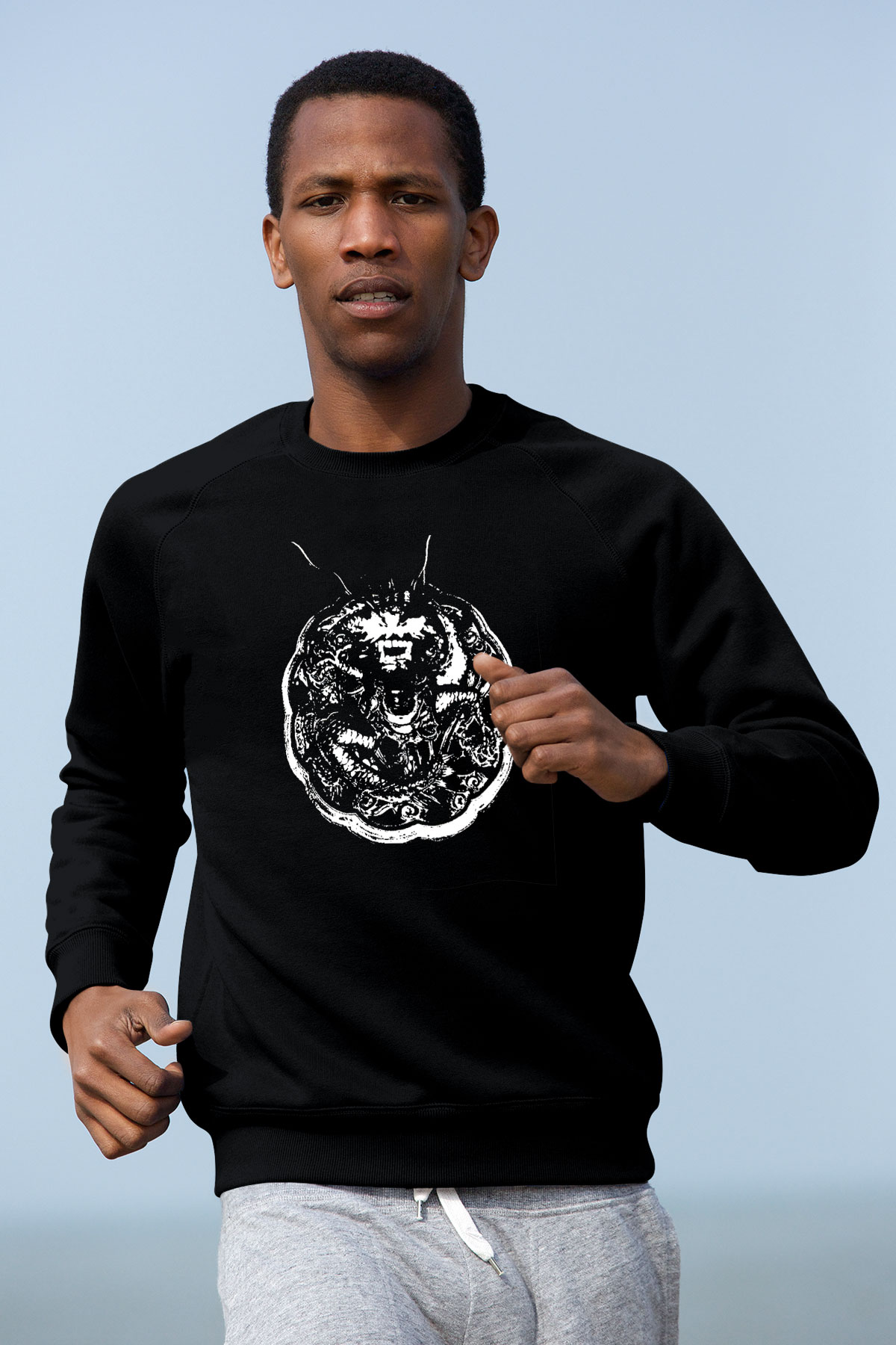 Death Grips Baskılı Unisex Siyah Sweatshirt