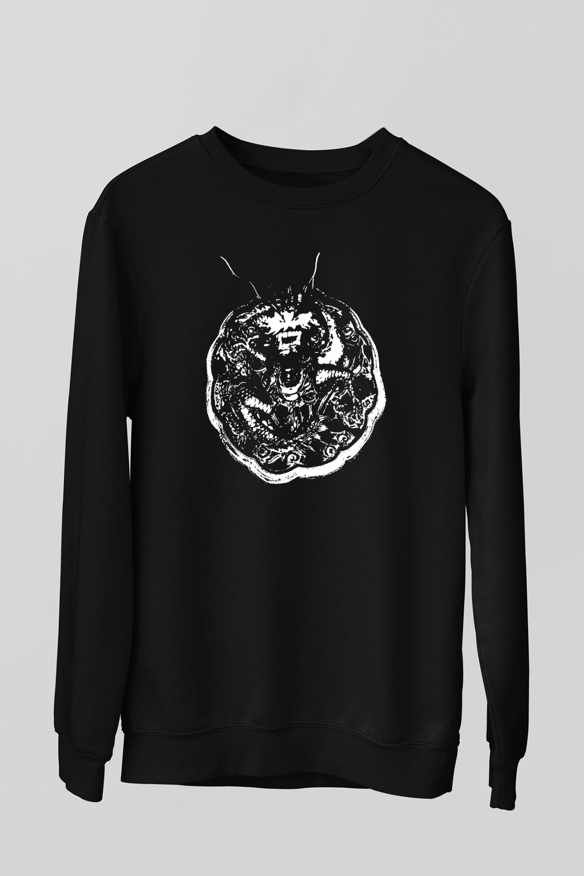 Death Grips Baskılı Unisex Siyah Sweatshirt