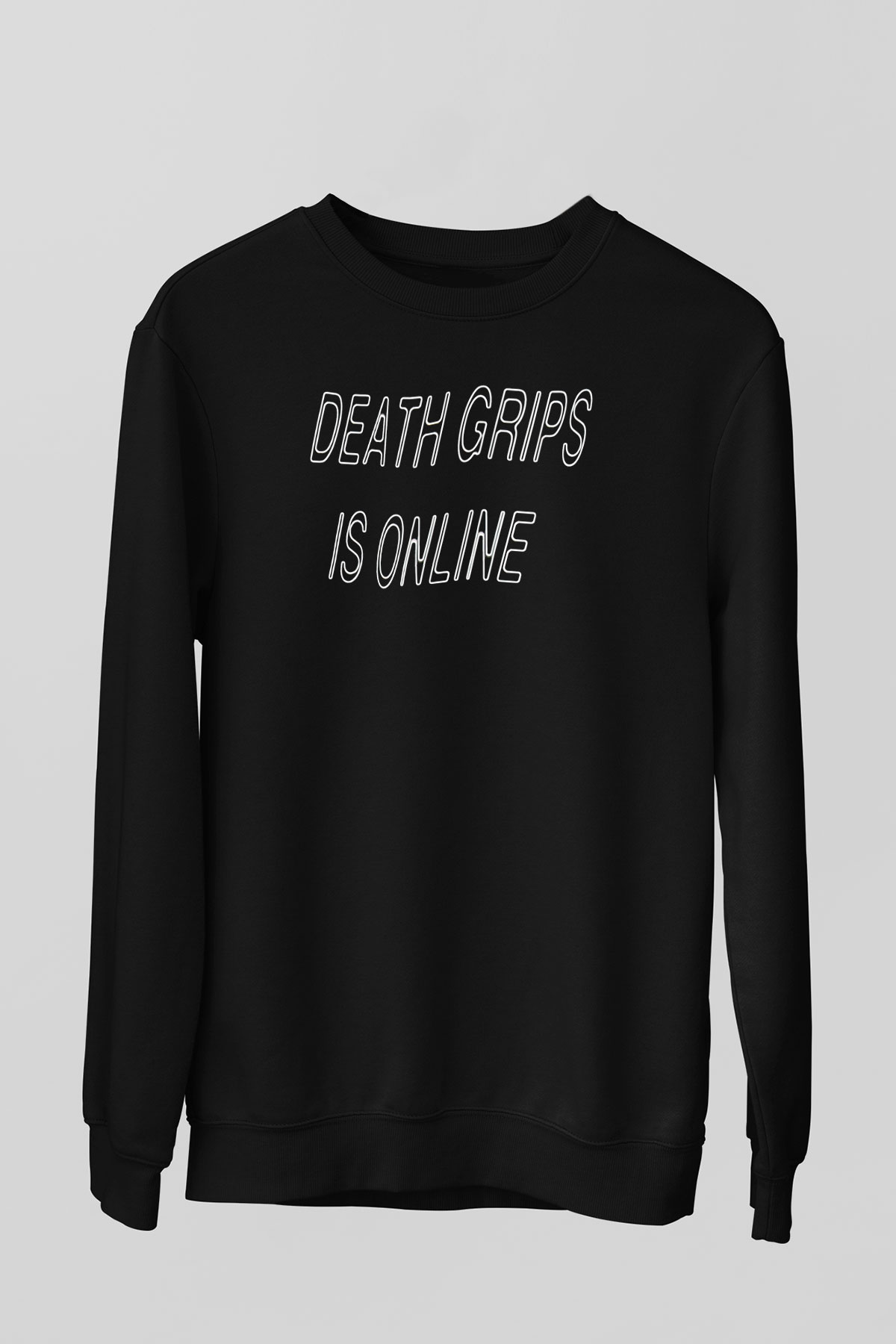 Death Grips Baskılı Unisex Siyah Sweatshirt