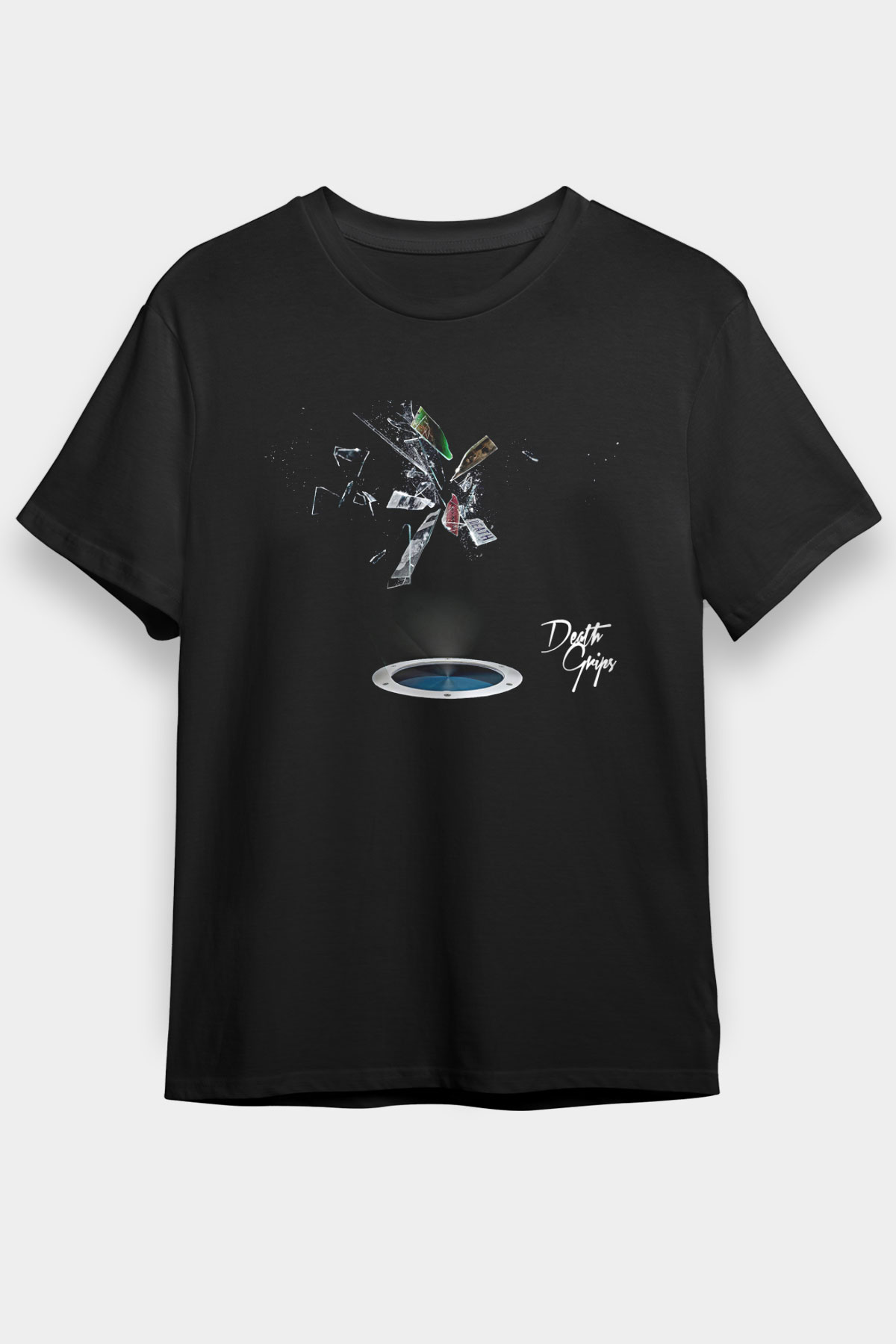Death Grips Baskılı Unisex Siyah Tişört - Tshirt