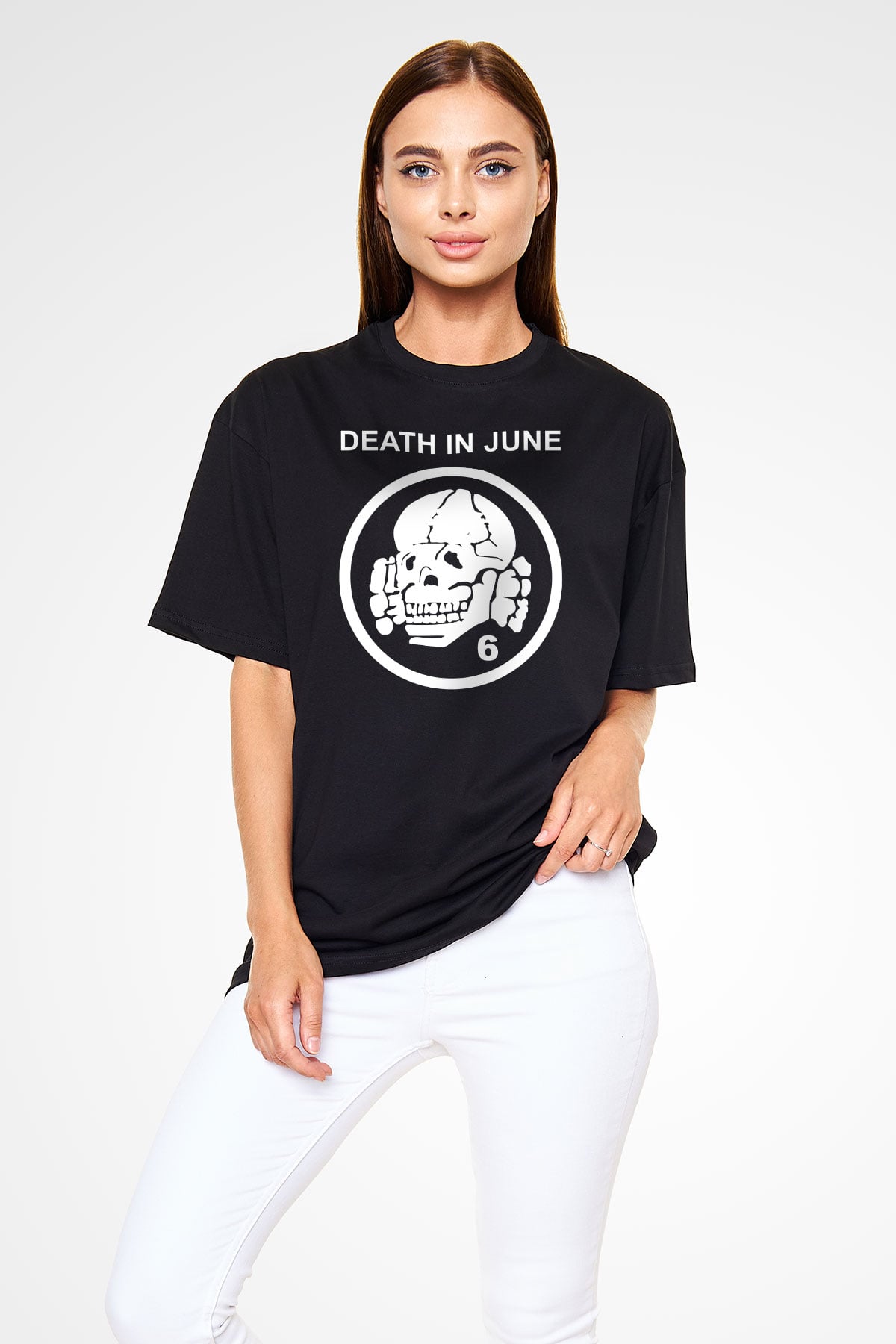 Death in June Siyah Unisex Oversize Tişört T-Shirt