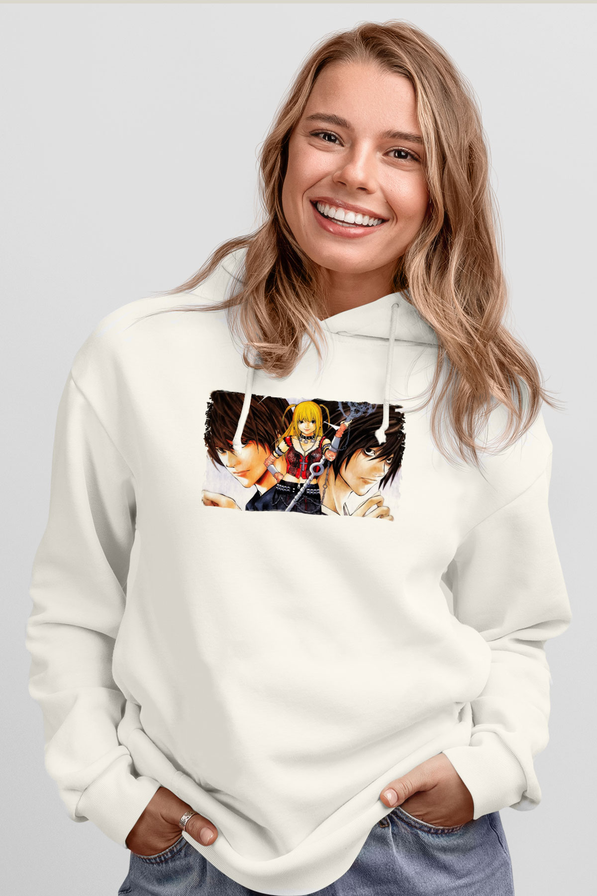 Death Note Beyaz Unisex Hoodie