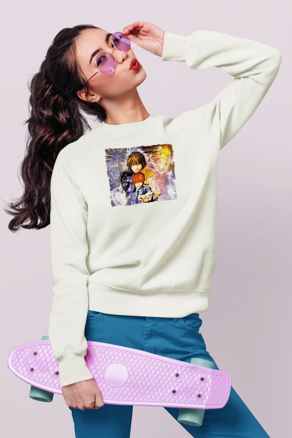 Death Note Beyaz Unisex Sweatshirt