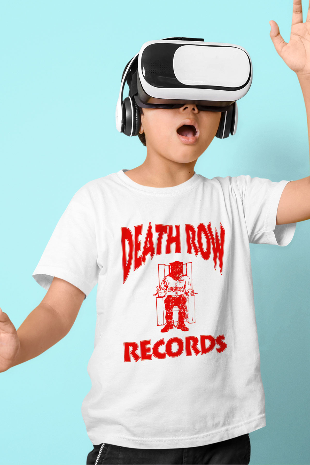 Death Row Records Baskılı Beyaz Unisex Çocuk Tişört