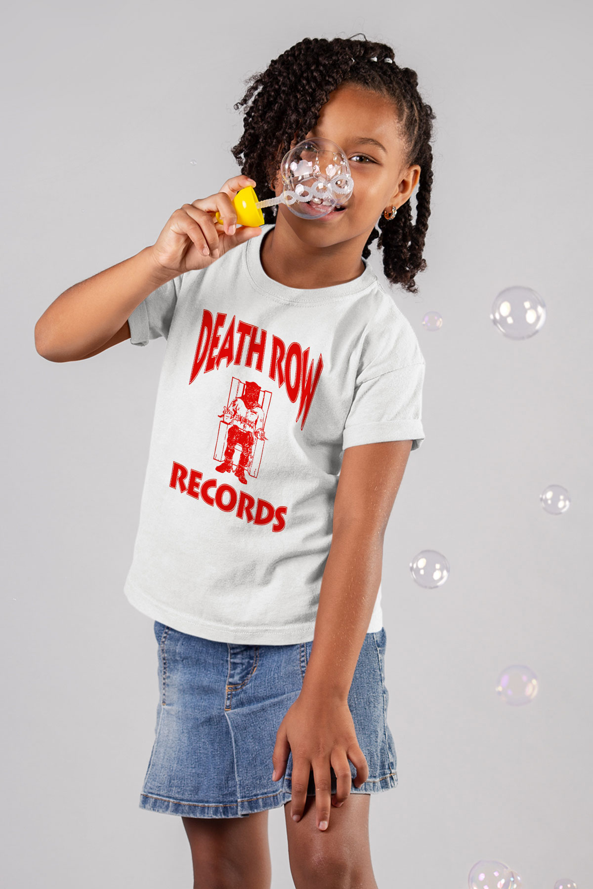 Death Row Records Baskılı Beyaz Unisex Çocuk Tişört