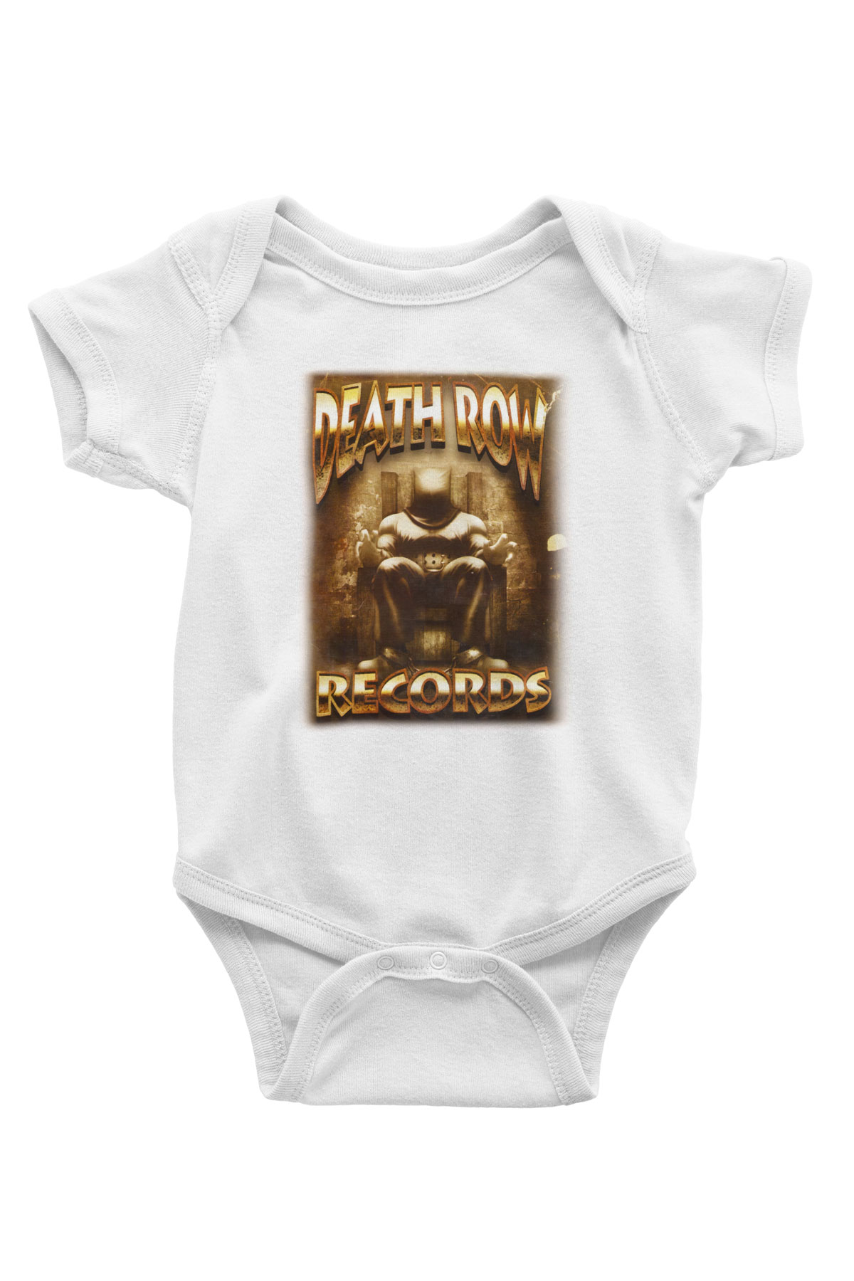 Death Row Records Baskılı Beyaz Unisex Bebek Body - Zıbın