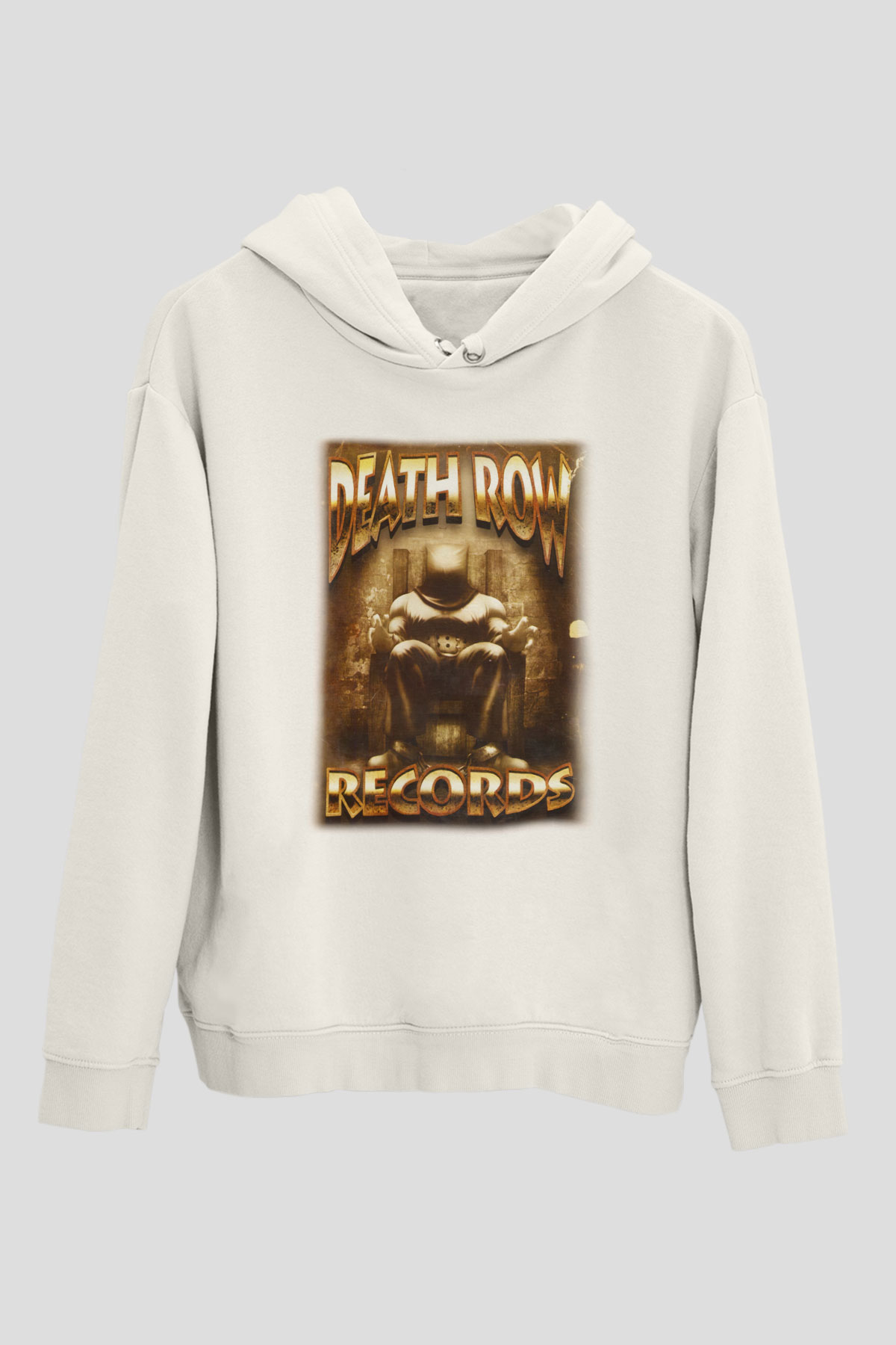 Death Row Records Beyaz Unisex Kapşonlu Sweatshirt