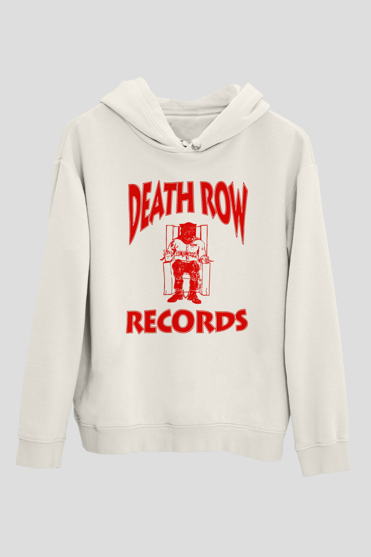 Death Row Records Beyaz Unisex Kapşonlu Sweatshirt