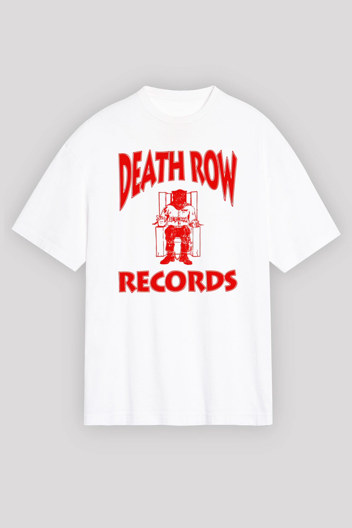Death Row Records Beyaz Unisex Oversize Tişört T-Shirt