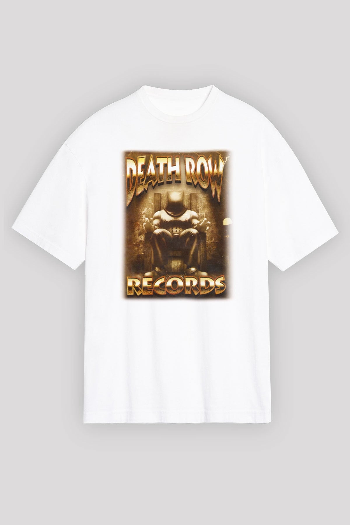 Death Row Records Beyaz Unisex Oversize Tişört T-Shirt