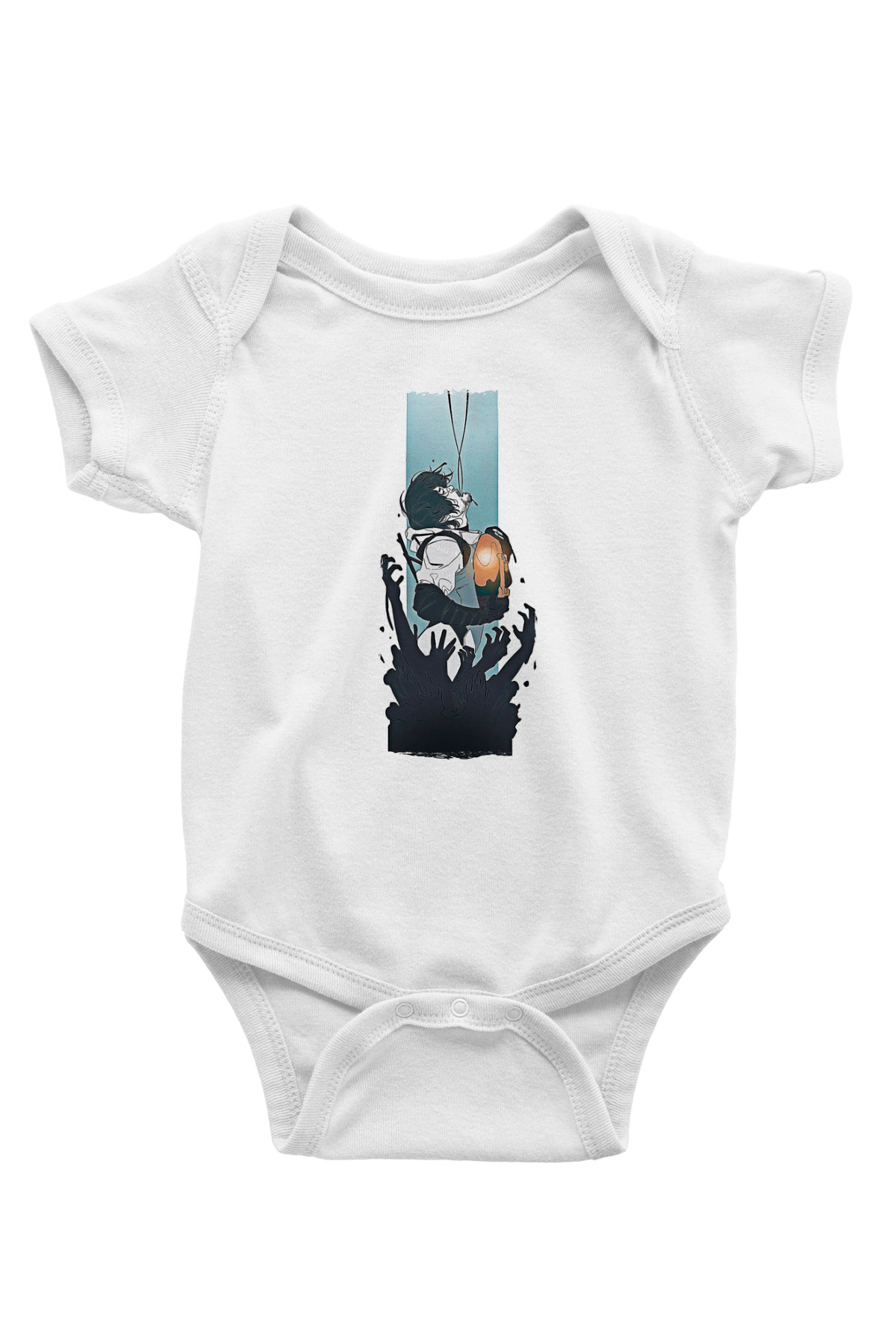 Death Stranding Baskılı Beyaz Unisex Bebek Body - Zıbın