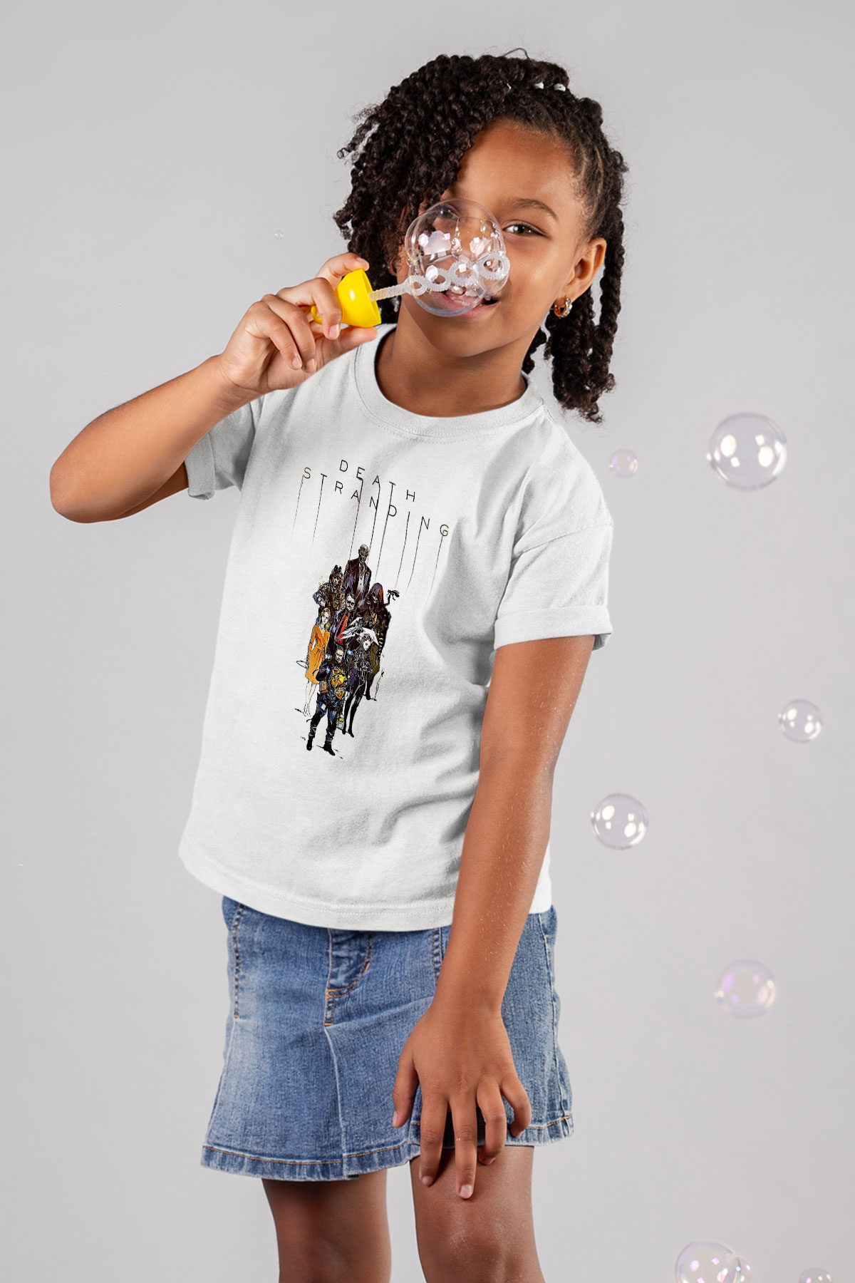 Death Stranding Baskılı Beyaz Unisex Beyaz Çocuk Tişört - Tshirt