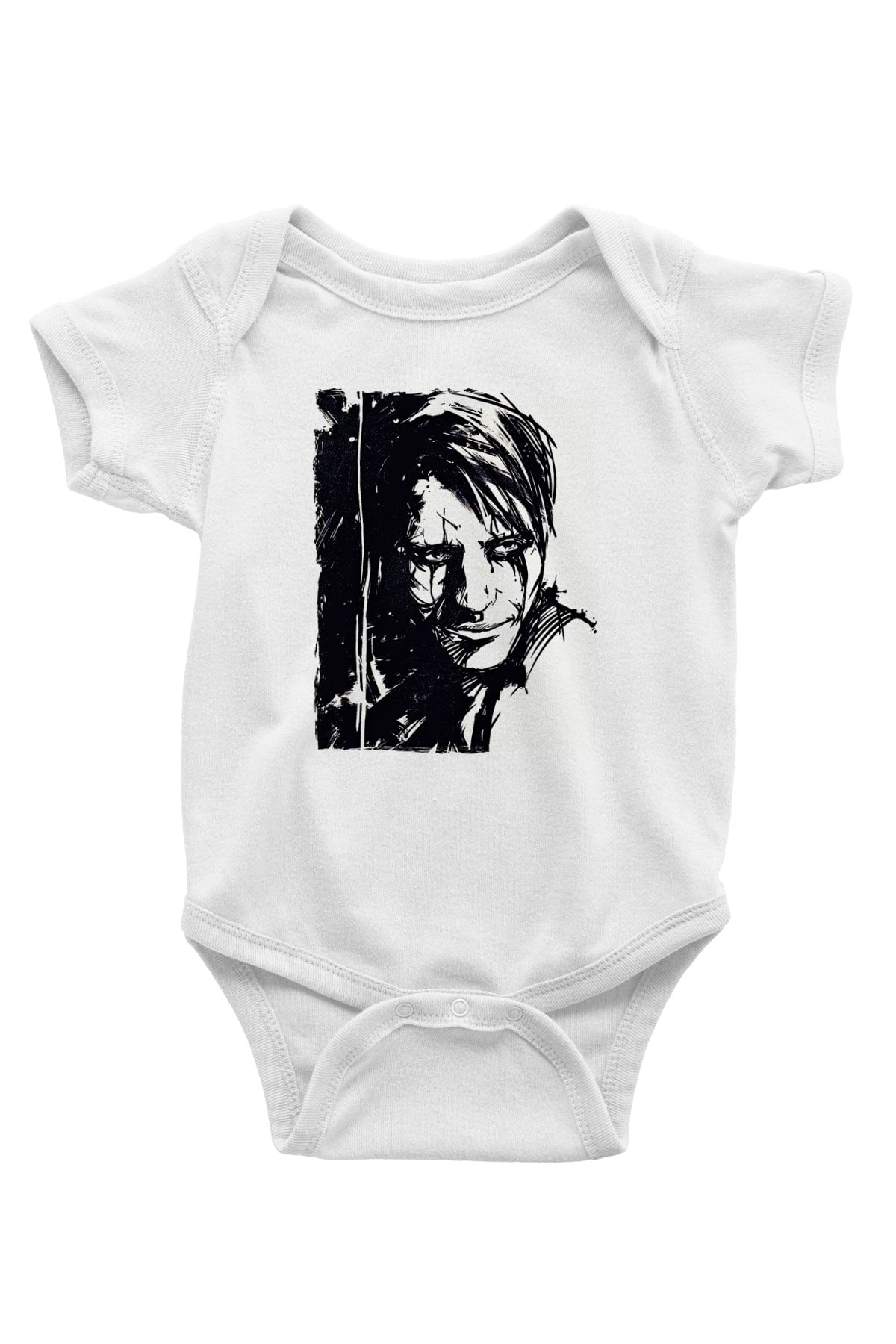 Death Stranding Baskılı Beyaz Unisex Bebek Body - Zıbın