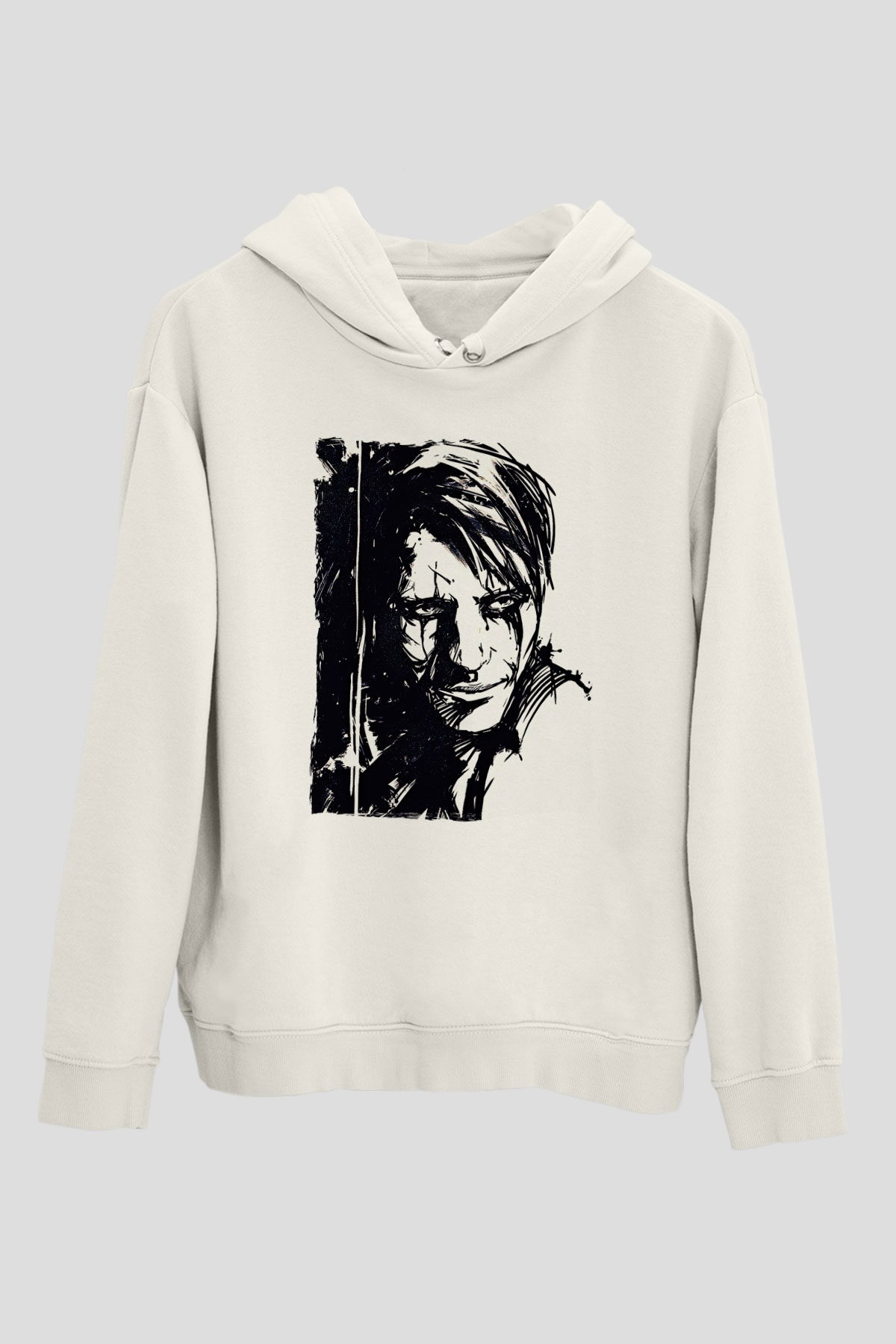 Death Stranding Baskılı Beyaz Unisex Kapüşonlu Sweatshirt