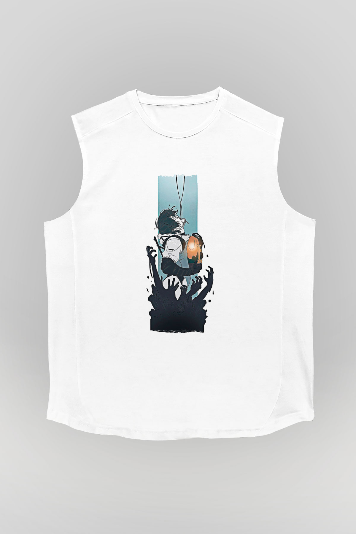 Death Stranding Baskılı Beyaz Unisex Kolsuz Tişört - Tshirt